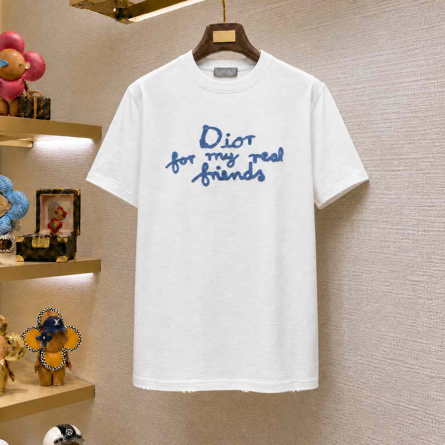 Dior Embroidered Letter Short Sleeve Tee - DesignerGu