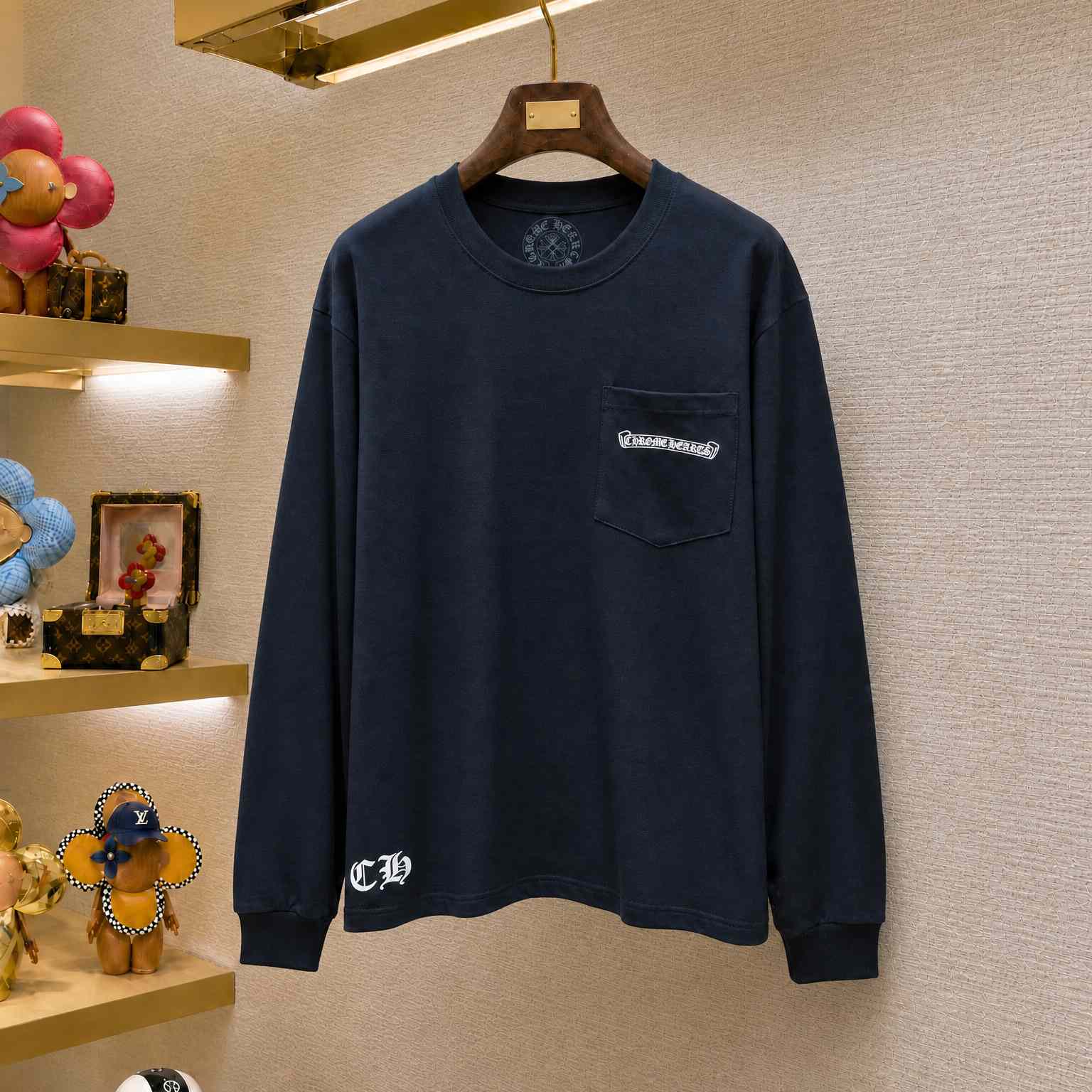 Chrome Hearts Logo Pocket Long Sleeve 'Black' - DesignerGu