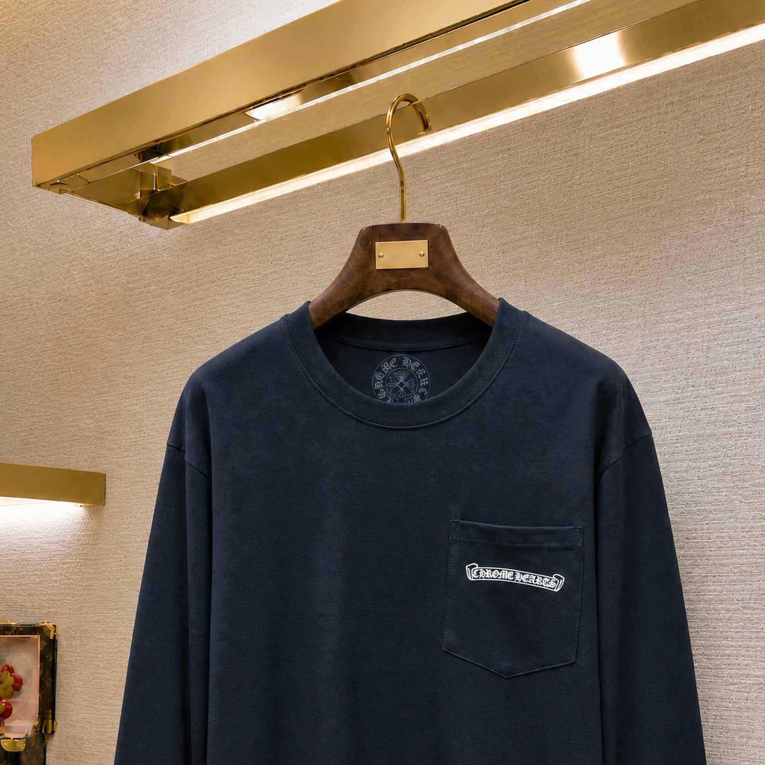 Chrome Hearts Logo Pocket Long Sleeve 'Black' - DesignerGu