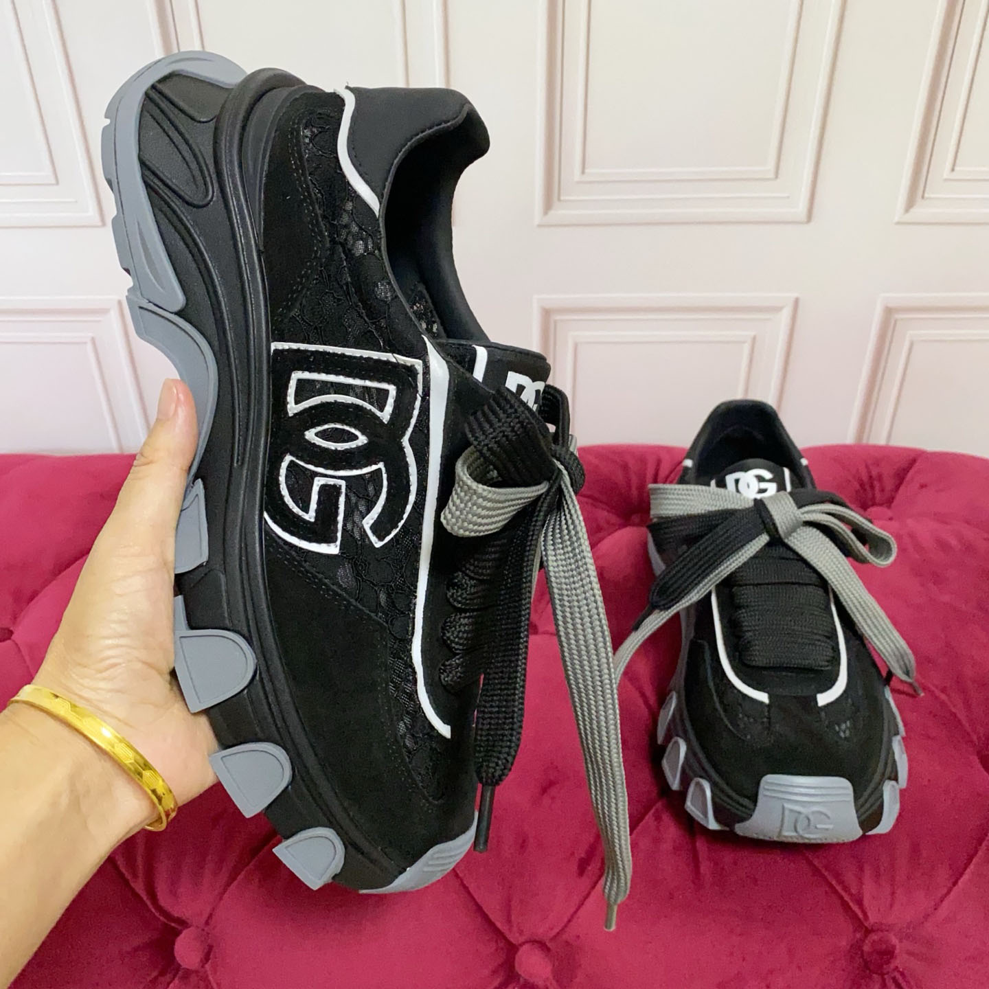 Dolce & Gabbana DG Country Road Fabric Sneakers - DesignerGu