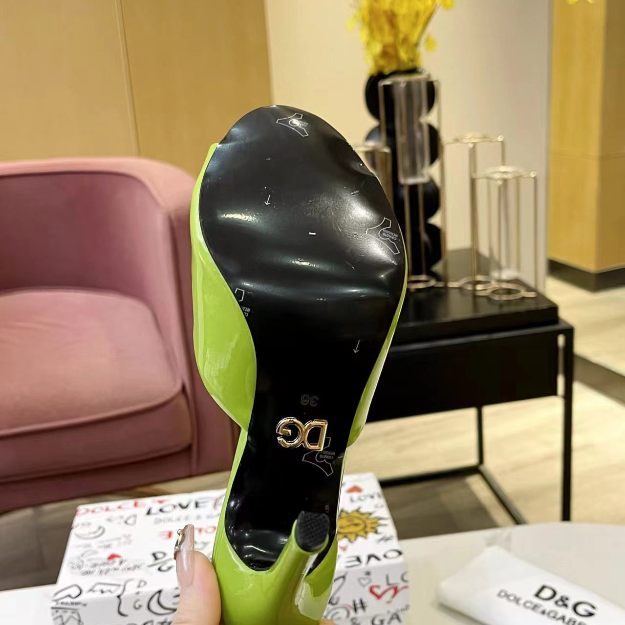 Dolce & Gabbana Patent Leather Mules With DG Logo - DesignerGu