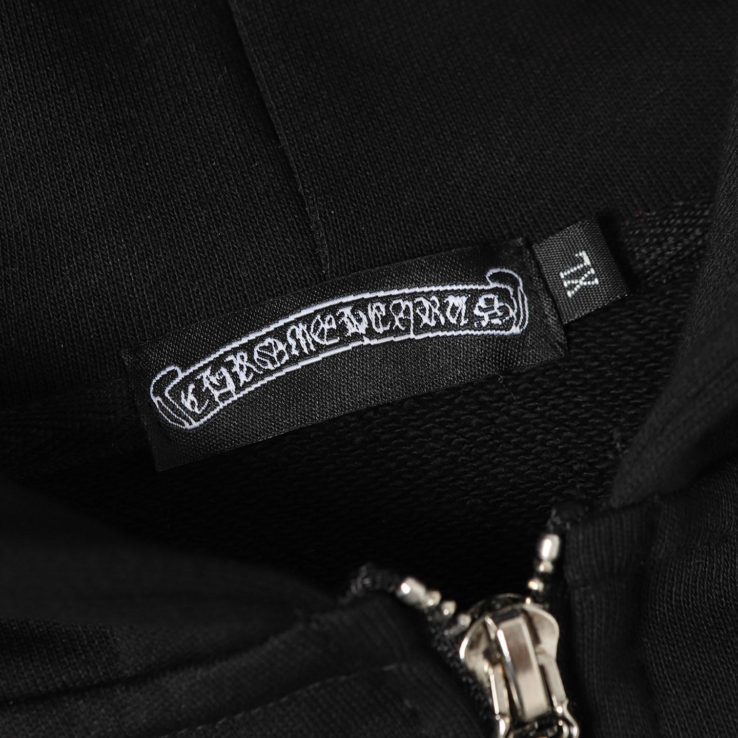 Chrome Hearts Embroidered King Taco Zip Up Hoodie 'Black' - DesignerGu