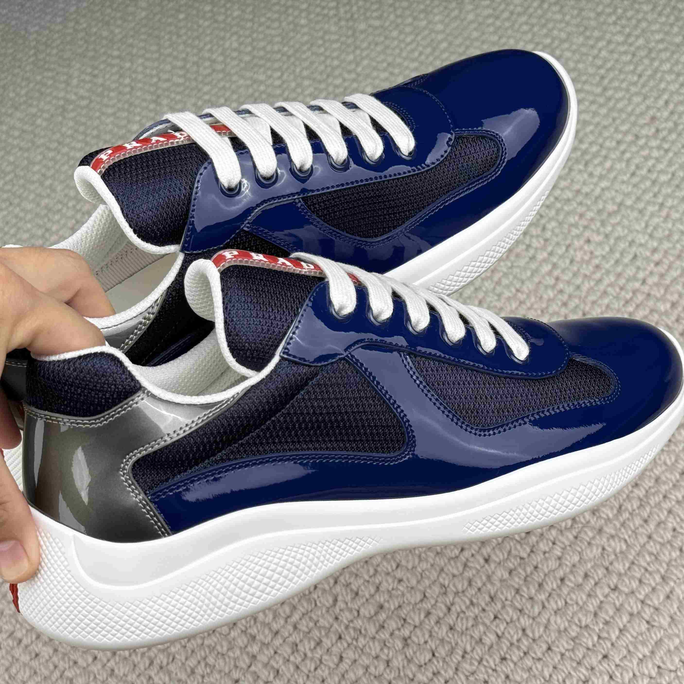 Patent Leather And Technical Fabric Prada America's Cup Sneakers（upon uk size） - DesignerGu