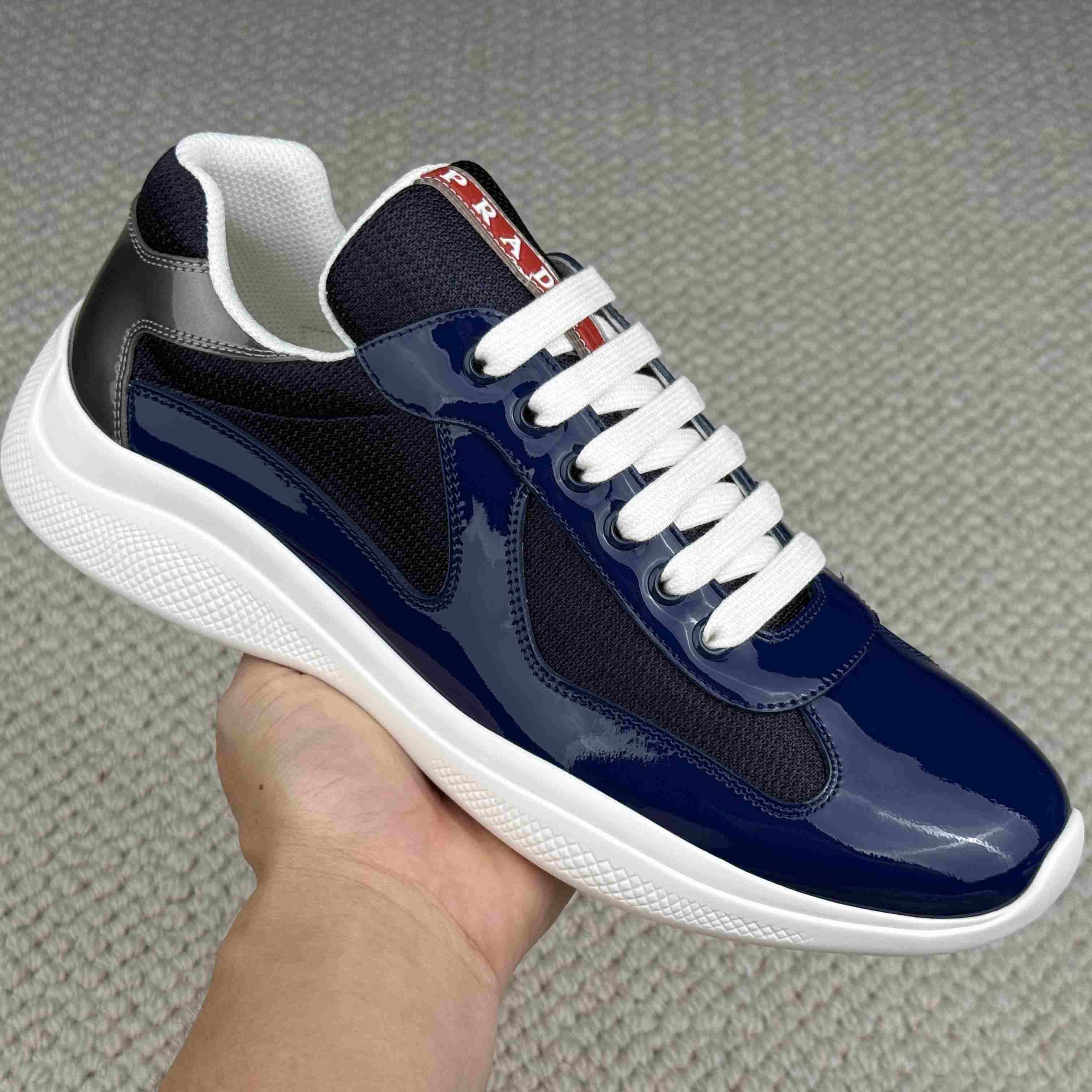 Patent Leather And Technical Fabric Prada America's Cup Sneakers（upon uk size） - DesignerGu