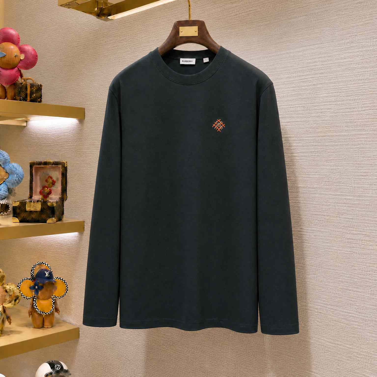 Burberry Long-sleeve Logo Cotton T-shirt - DesignerGu