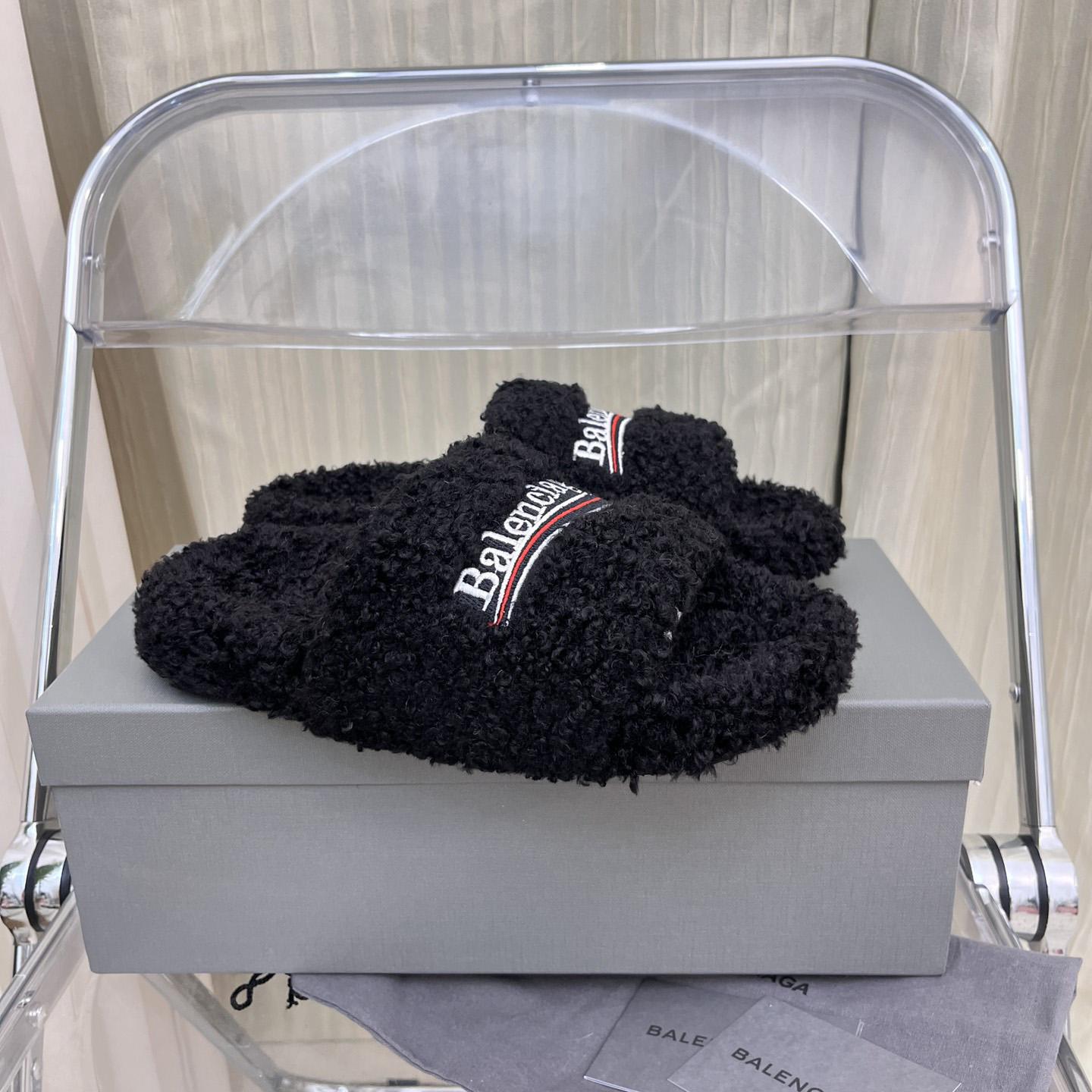 Balenciaga Furry Slide Sandals - DesignerGu