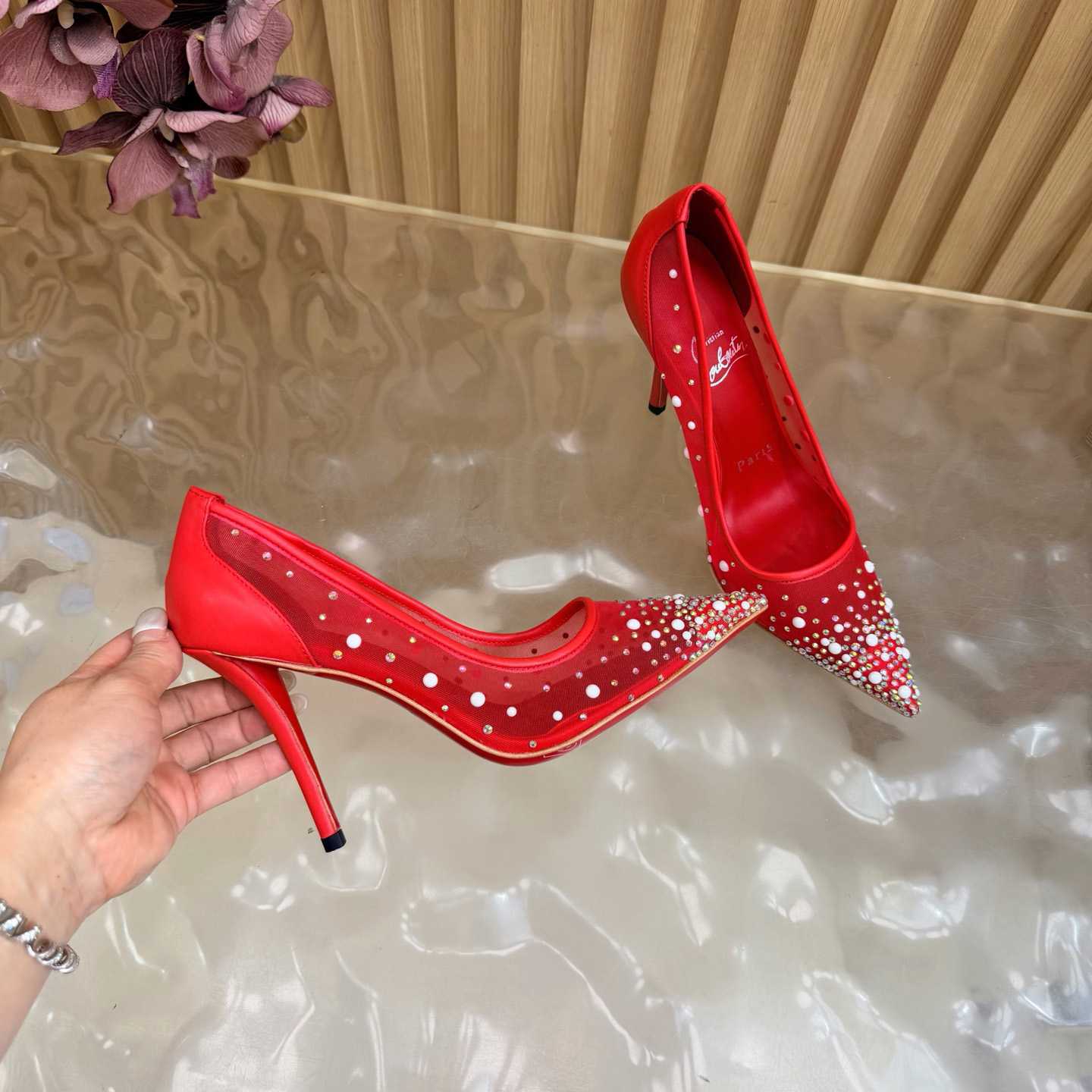 Christian Louboutin Miss Z Degrastrass Leather Pumps 100 - DesignerGu