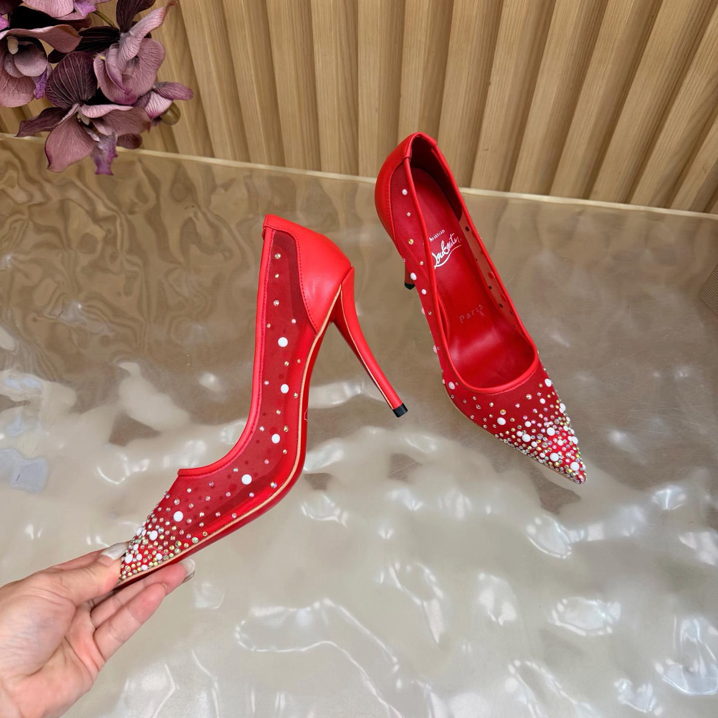 Christian Louboutin Miss Z Degrastrass Leather Pumps 100 - DesignerGu