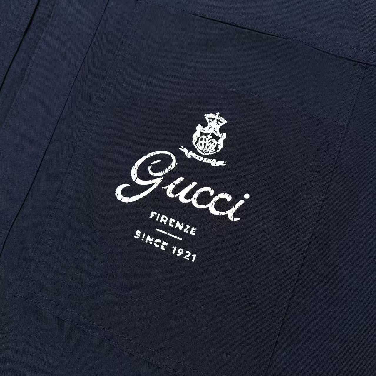 Gucci Navy Cotton Shirt - DesignerGu