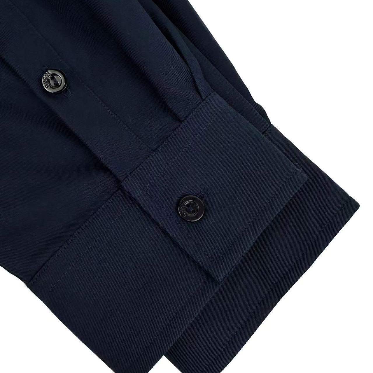 Gucci Navy Cotton Shirt - DesignerGu