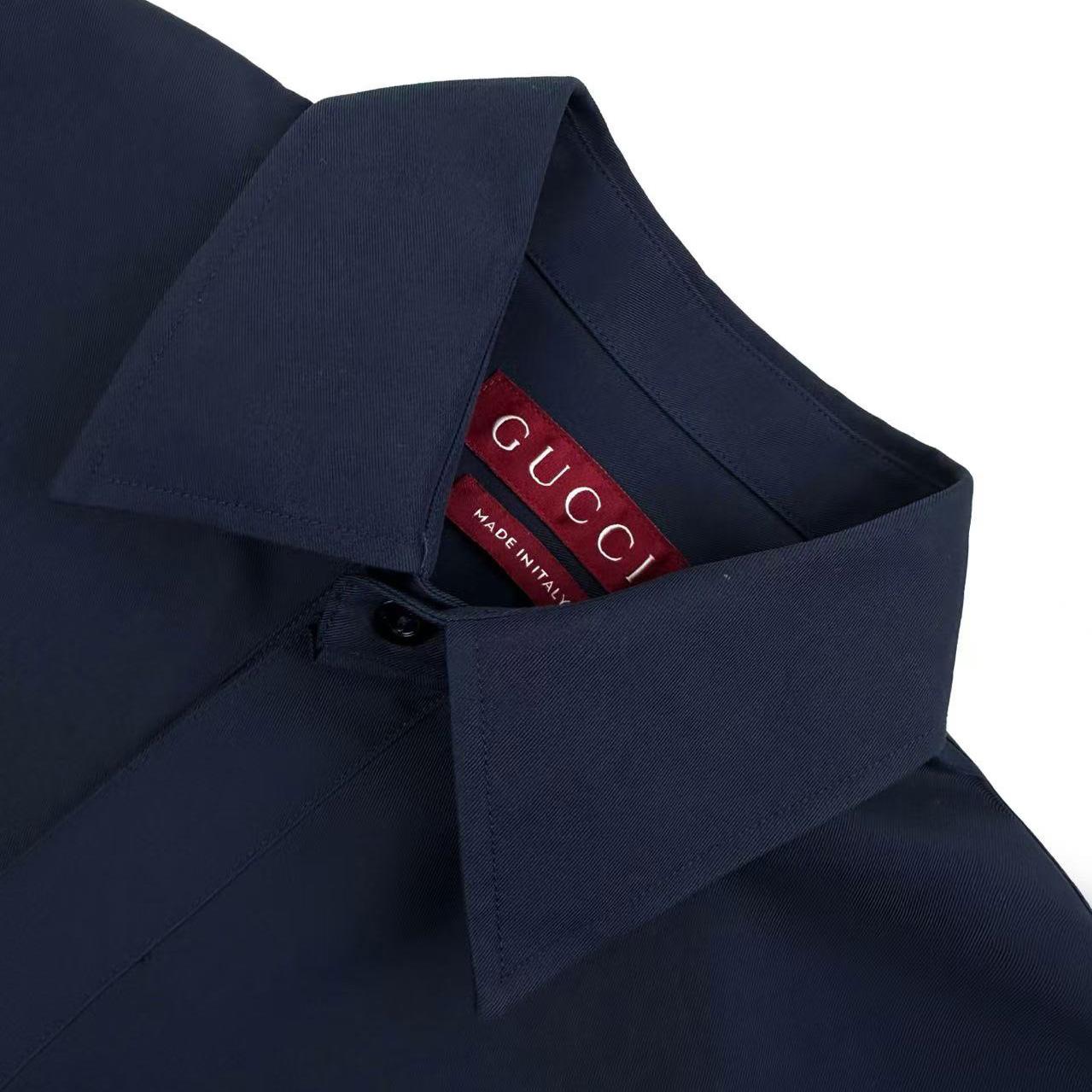 Gucci Navy Cotton Shirt - DesignerGu