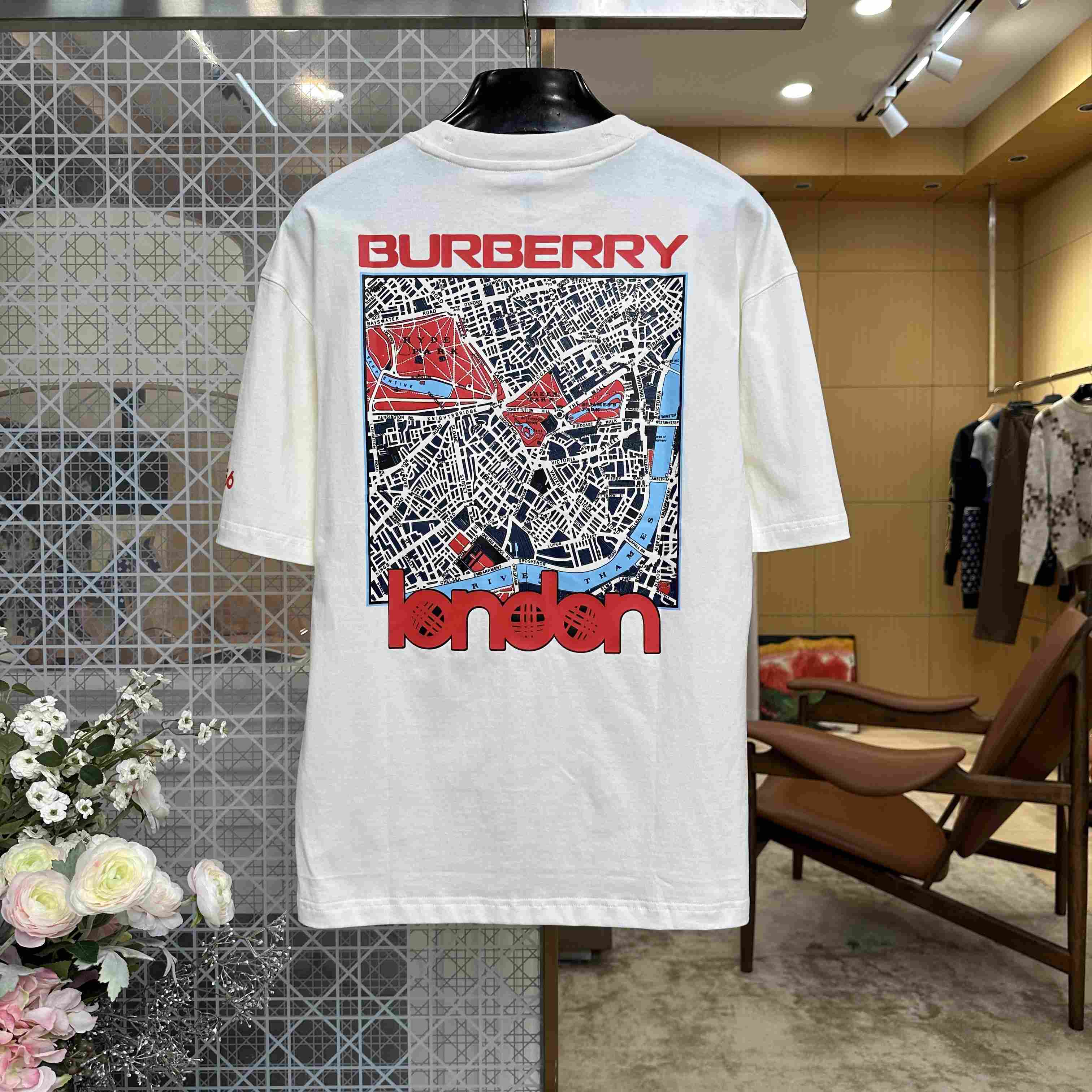 Burberry London Map Cotton T-shirt - DesignerGu