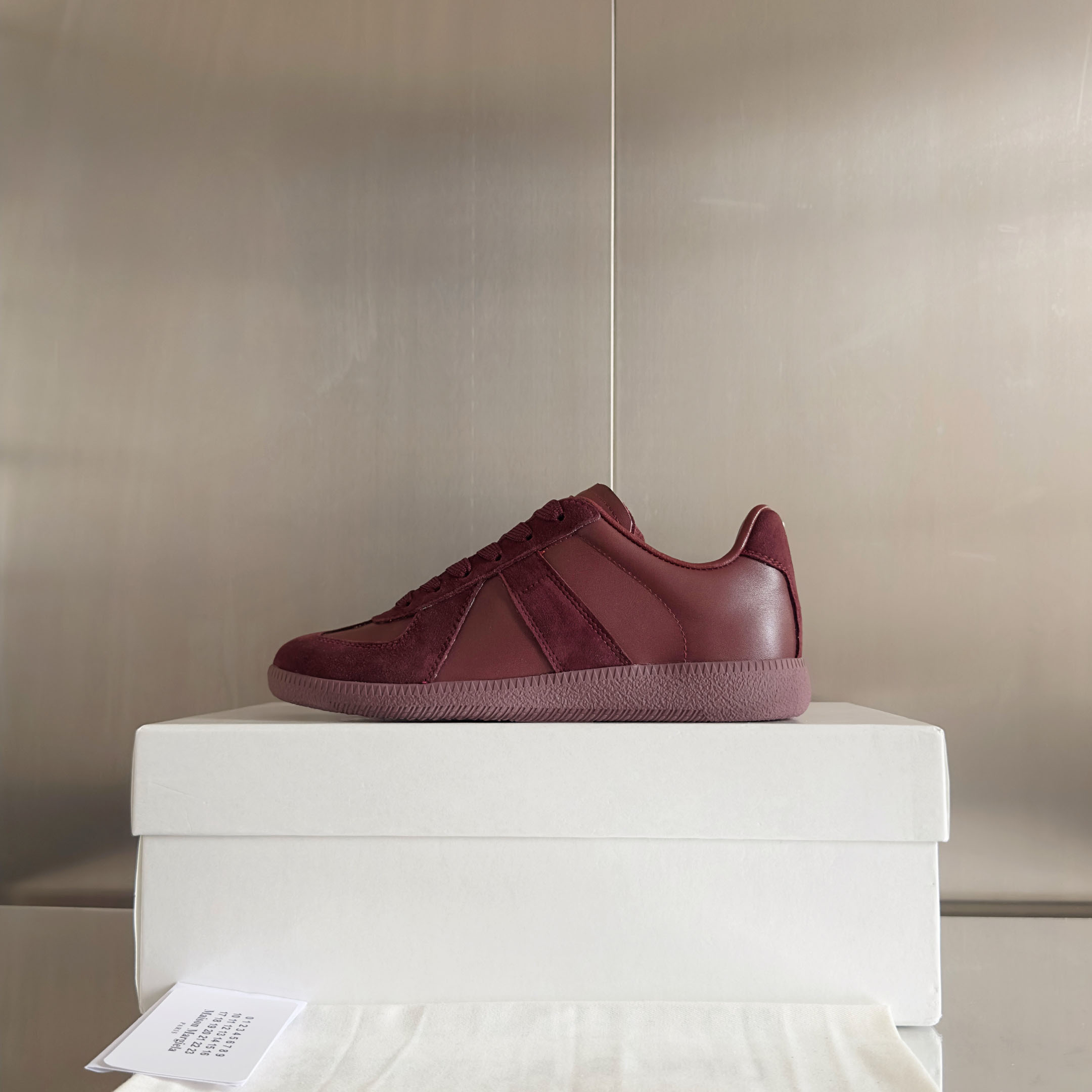Maison Margiela Replica Leather And Suede Sneakers - DesignerGu