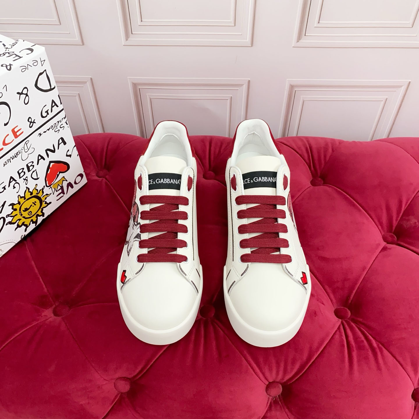 Dolce & Gabbana Portofino Light Strobel Nappa Calfskin Sneakers - DesignerGu