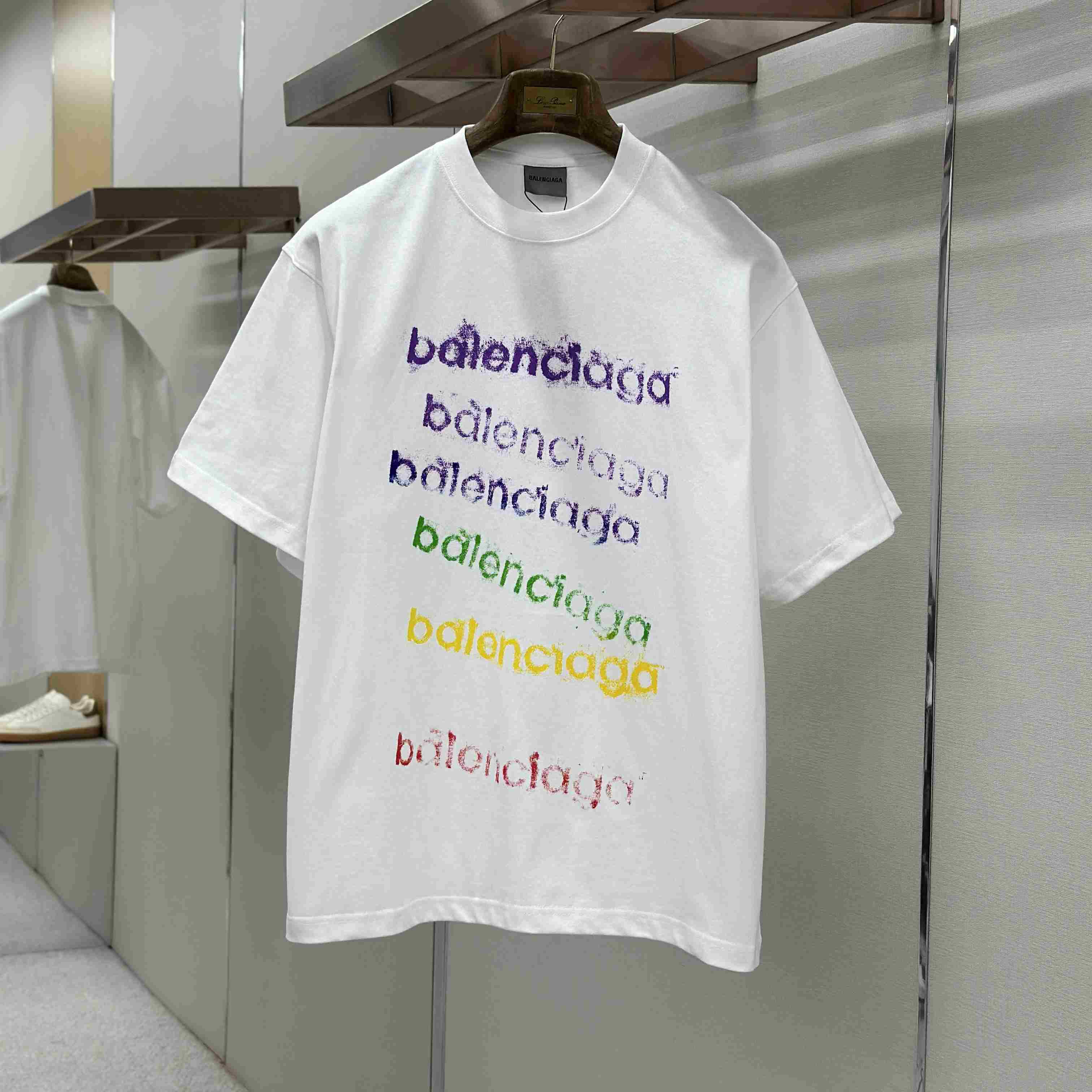 Balenciaga Logo Cotton Jersey T-shirt  - DesignerGu