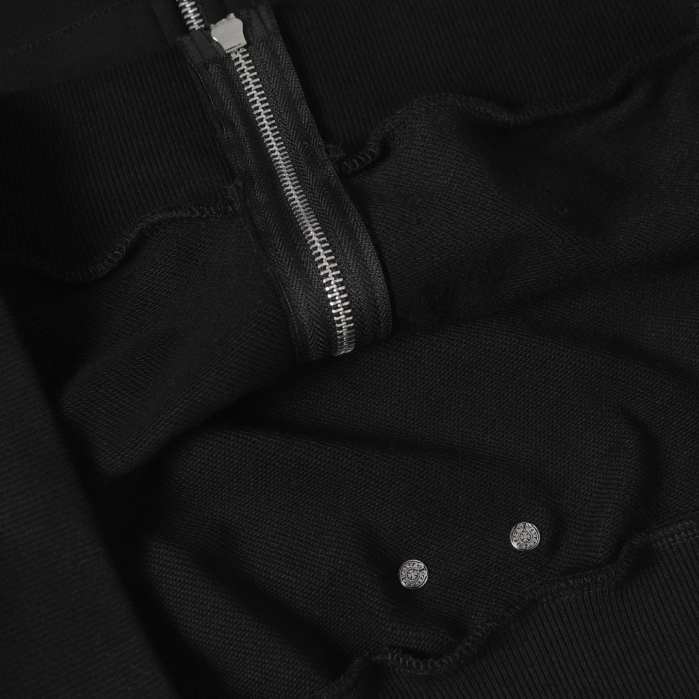 Chrome Hearts Paper Jam Triple Leather Cross Zip Up Hoodie 'Black' - DesignerGu