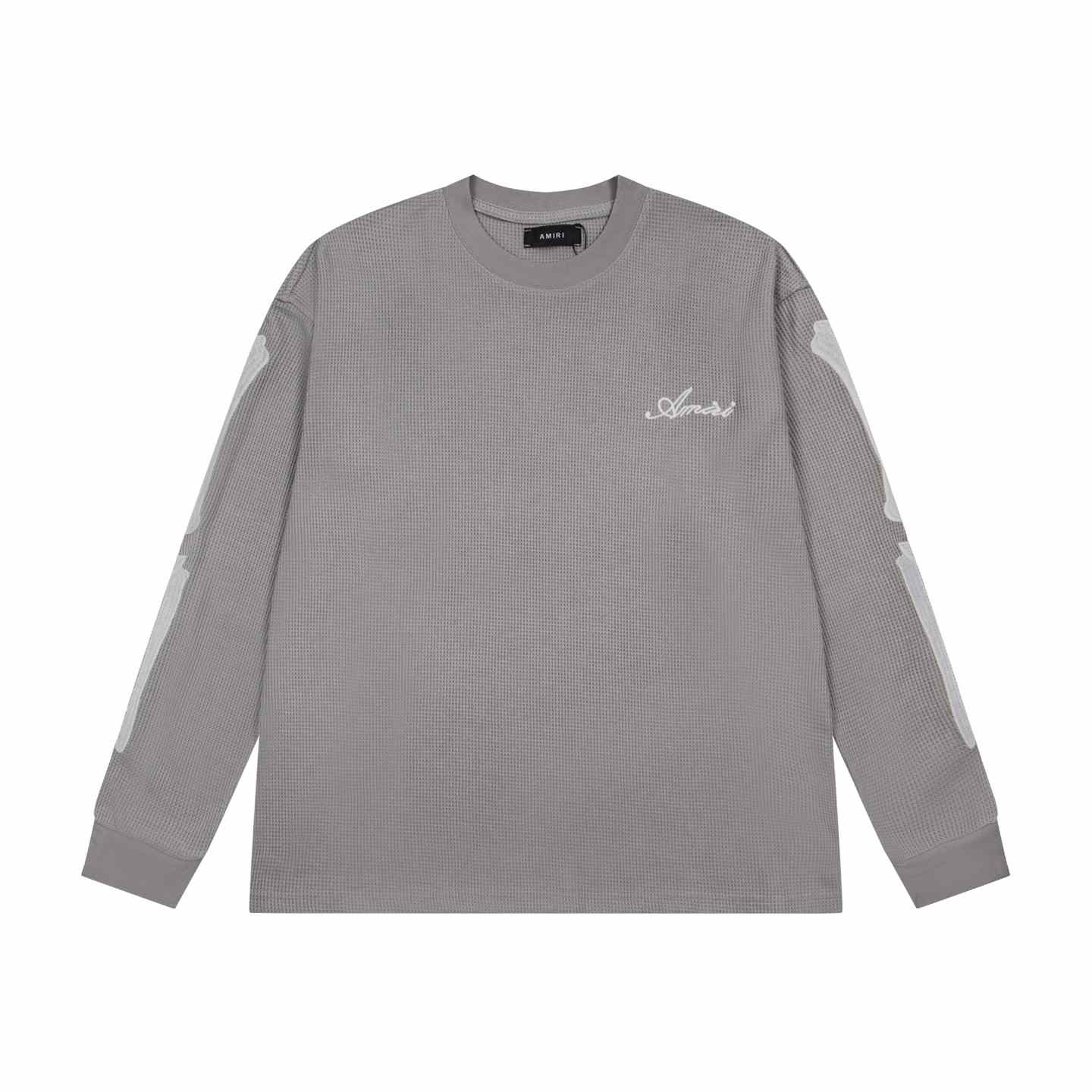 Amiri Bones Logo Embroidered Waffle Knit Cotton T-Shirt - DesignerGu