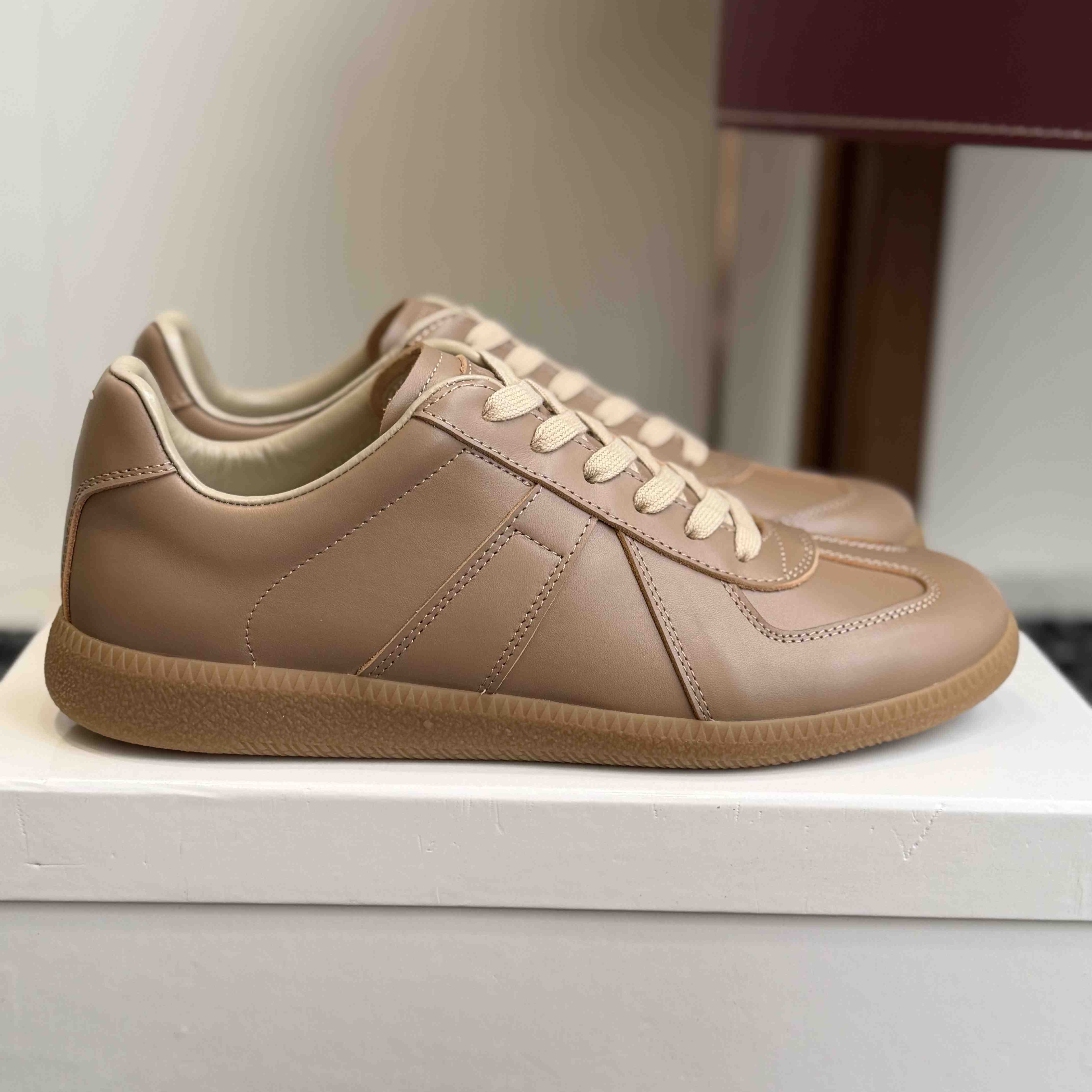 Maison Margiela Leather Replica Sneakers - DesignerGu