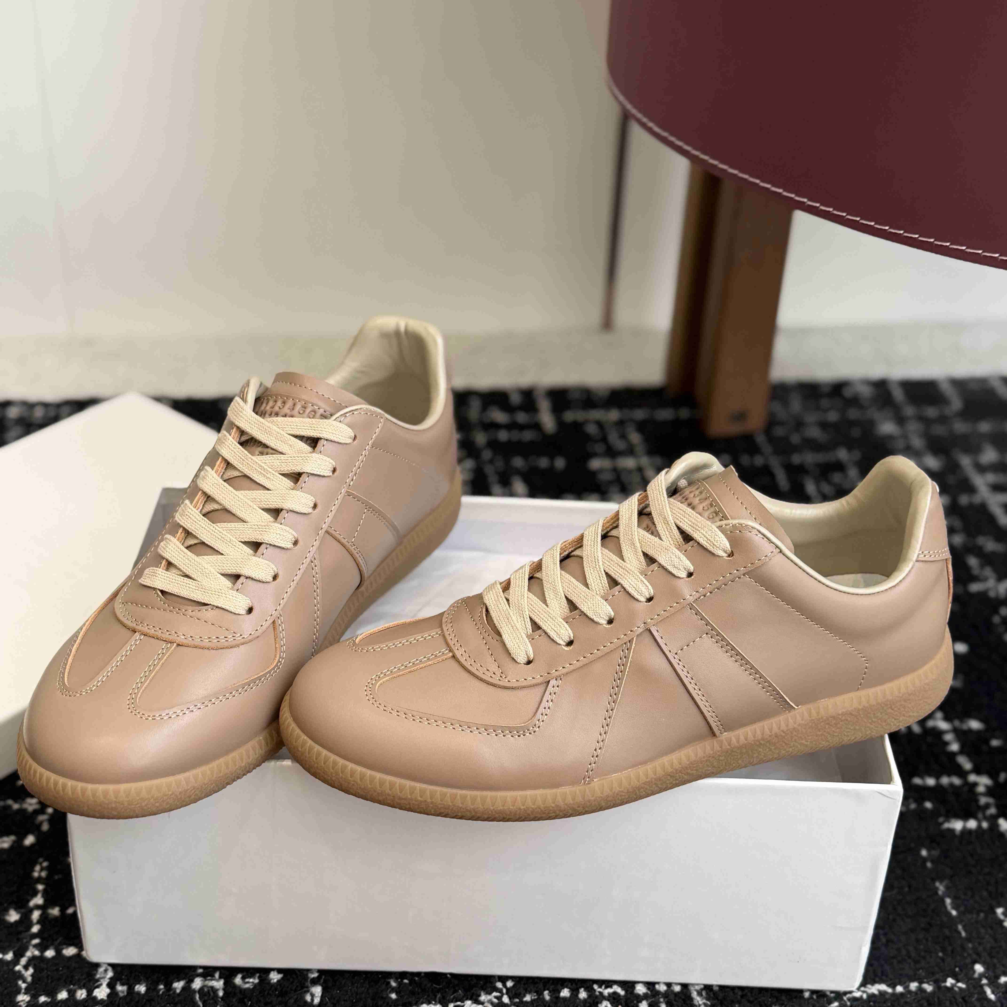 Maison Margiela Leather Replica Sneakers - DesignerGu
