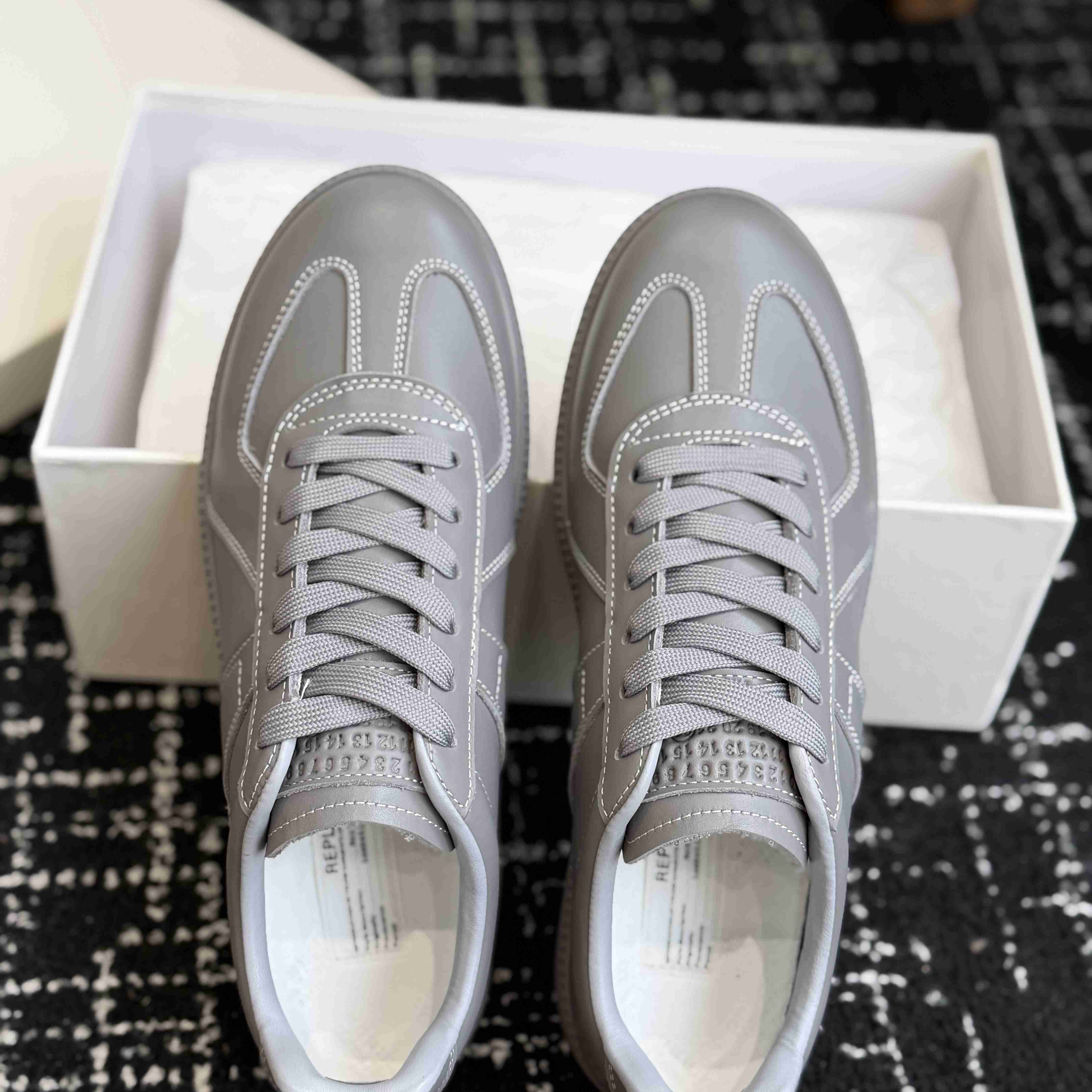 Maison Margiela Grey Reflective Replica Sneakers - DesignerGu