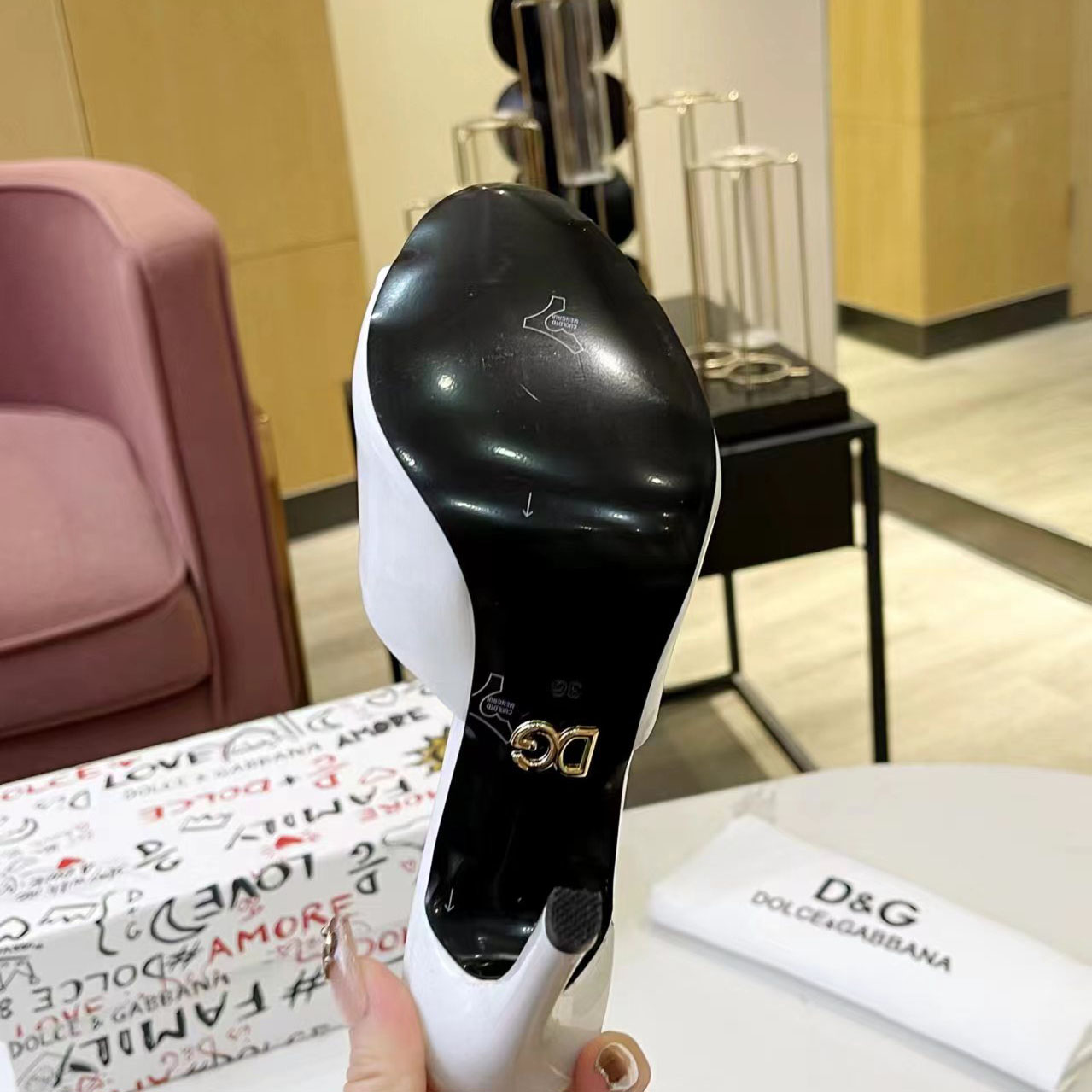 Dolce & Gabbana Patent Leather Mules With DG Logo - DesignerGu