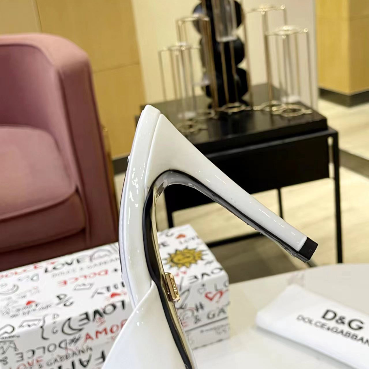 Dolce & Gabbana Patent Leather Mules With DG Logo - DesignerGu