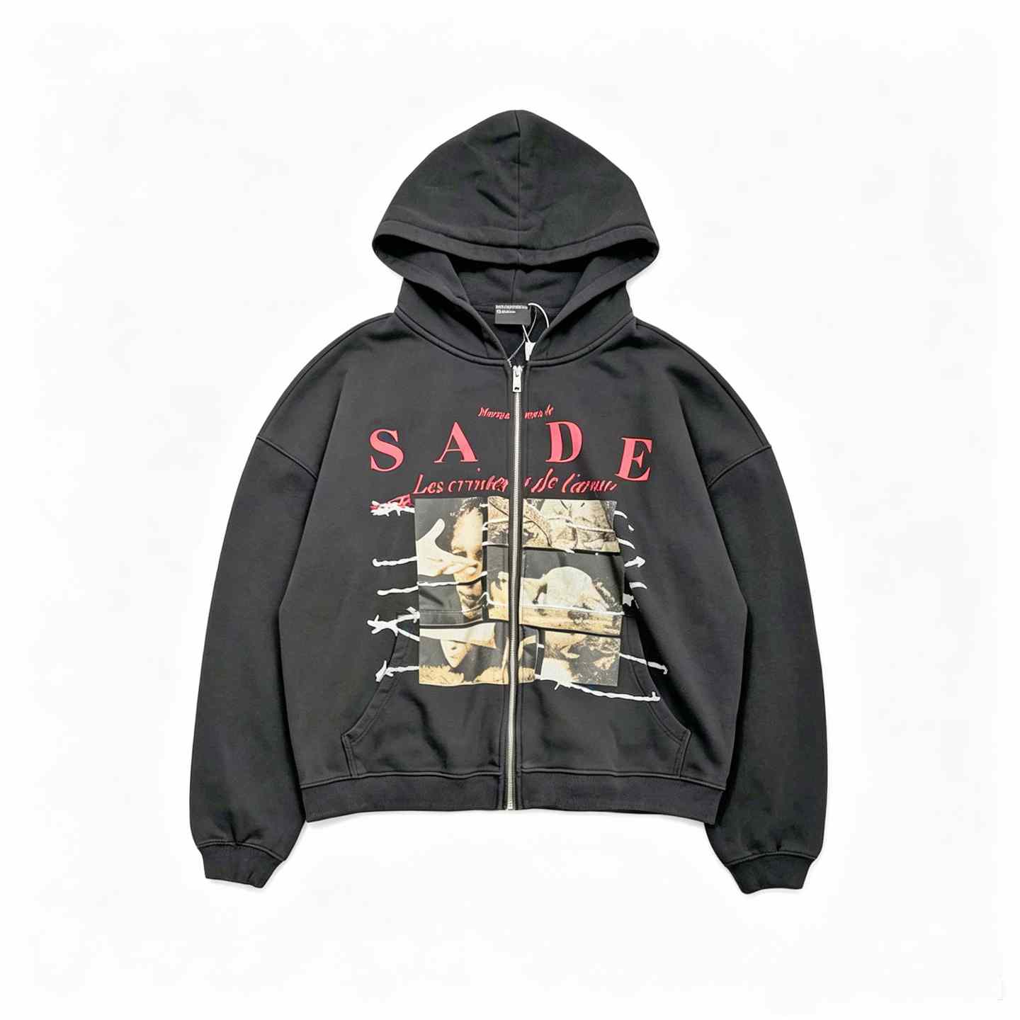 Enfants Riches Déprimés  Les Crimes De L'amour Printed Cotton Jersey Zip Up Hoodie  - DesignerGu