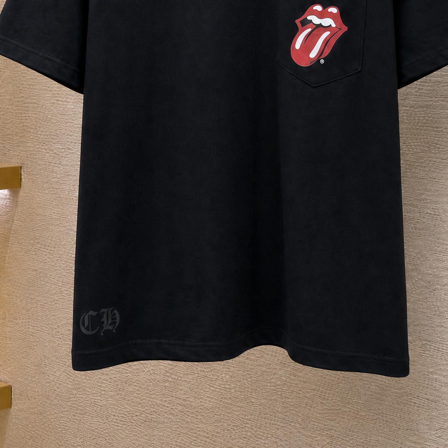 Chrome Hearts Rolling Stone Short Sleeve Tee - DesignerGu