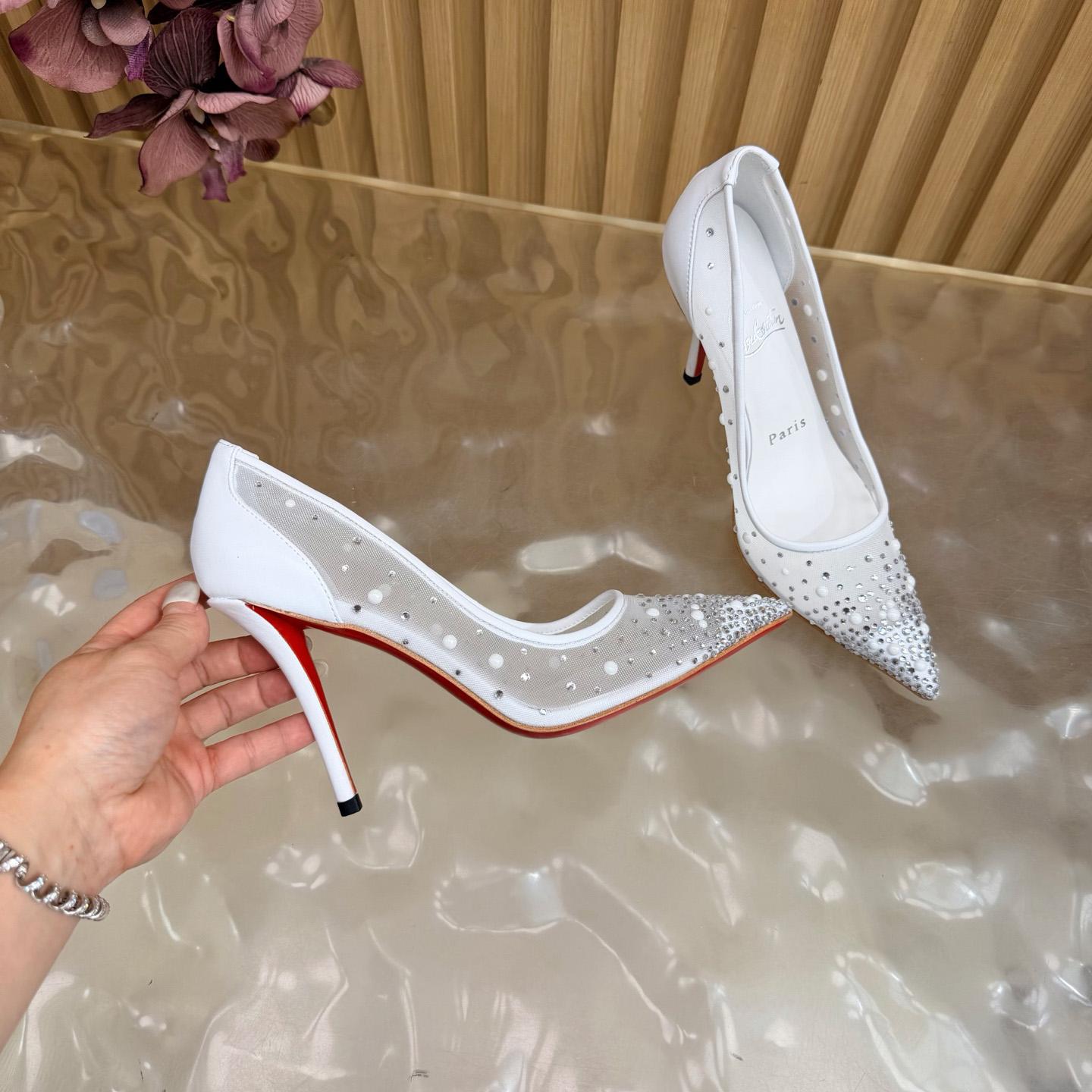 Christian Louboutin Miss Z Degrastrass Leather Pumps 100 - DesignerGu