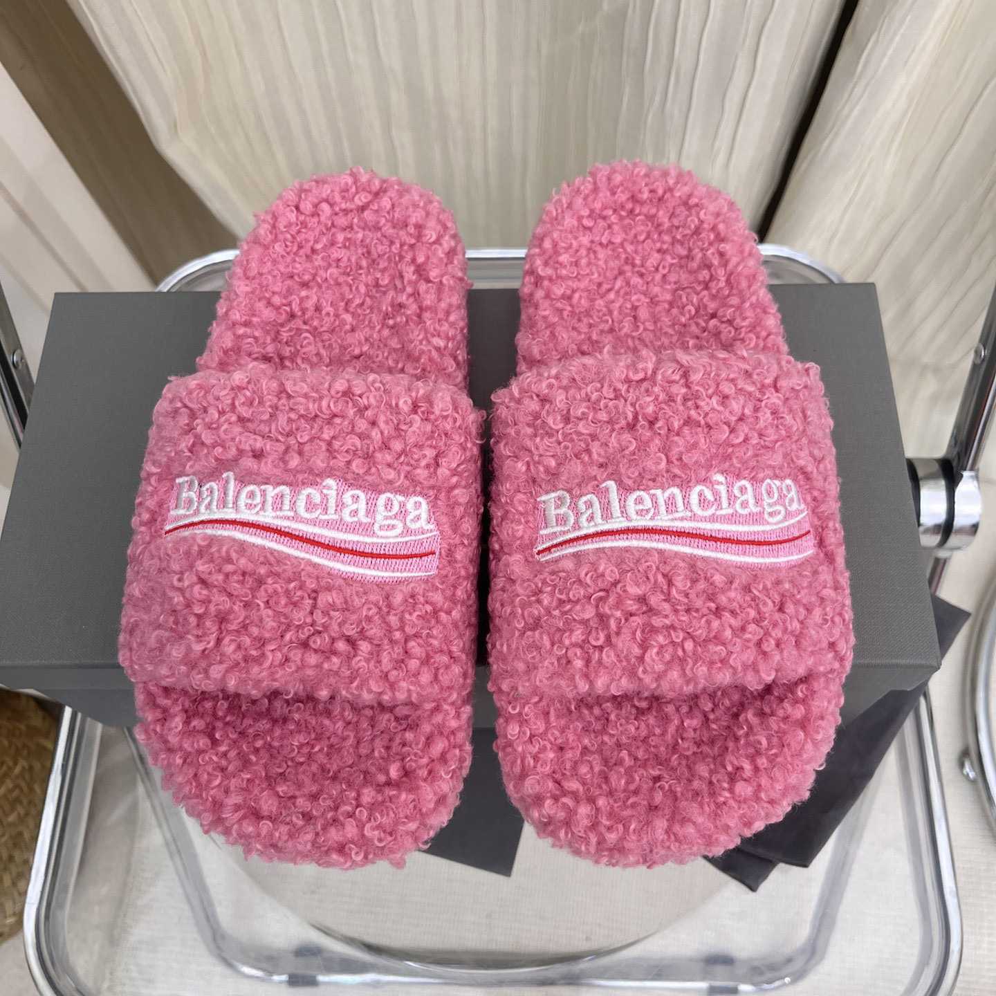Balenciaga Furry Slide Sandals - DesignerGu