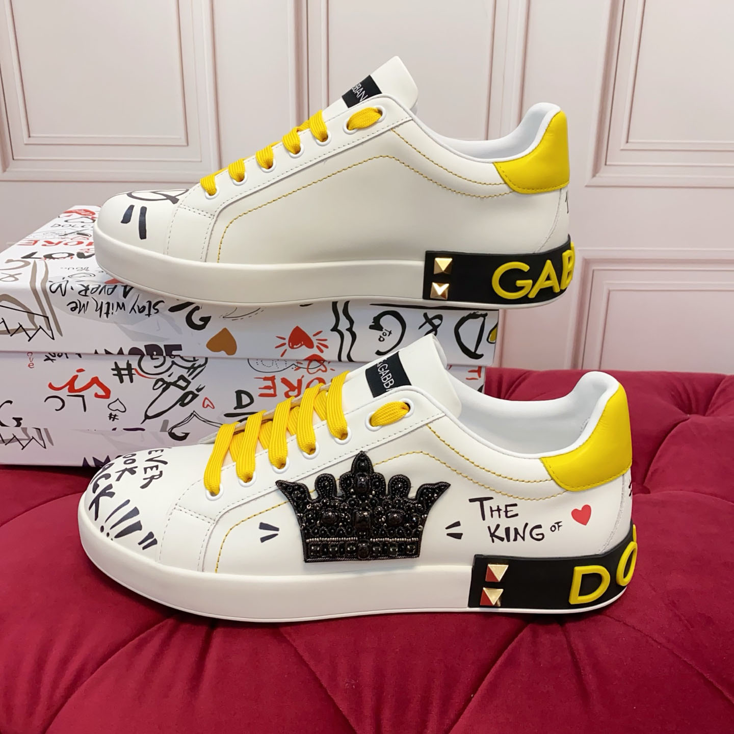 Dolce & Gabbana Portofino Nappa Calfskin Sneakers - DesignerGu