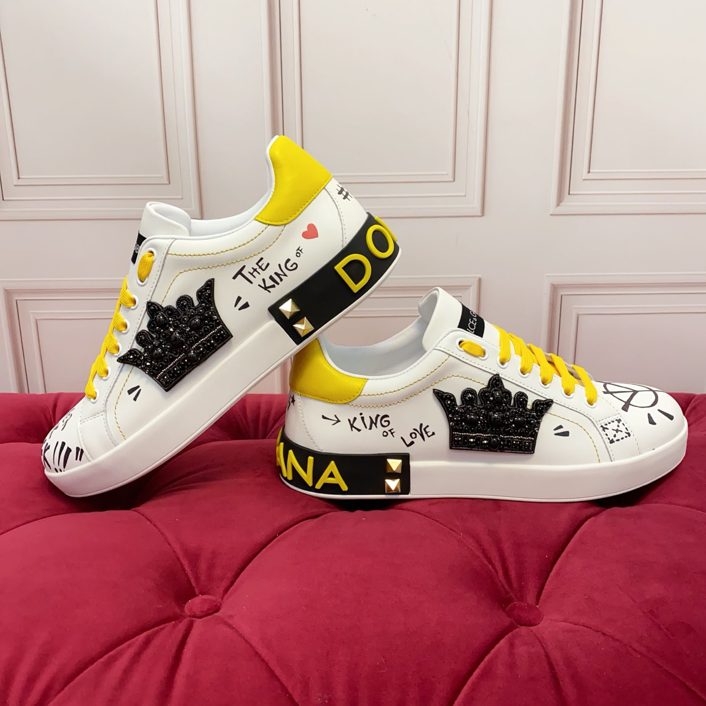 Dolce & Gabbana Portofino Nappa Calfskin Sneakers - DesignerGu