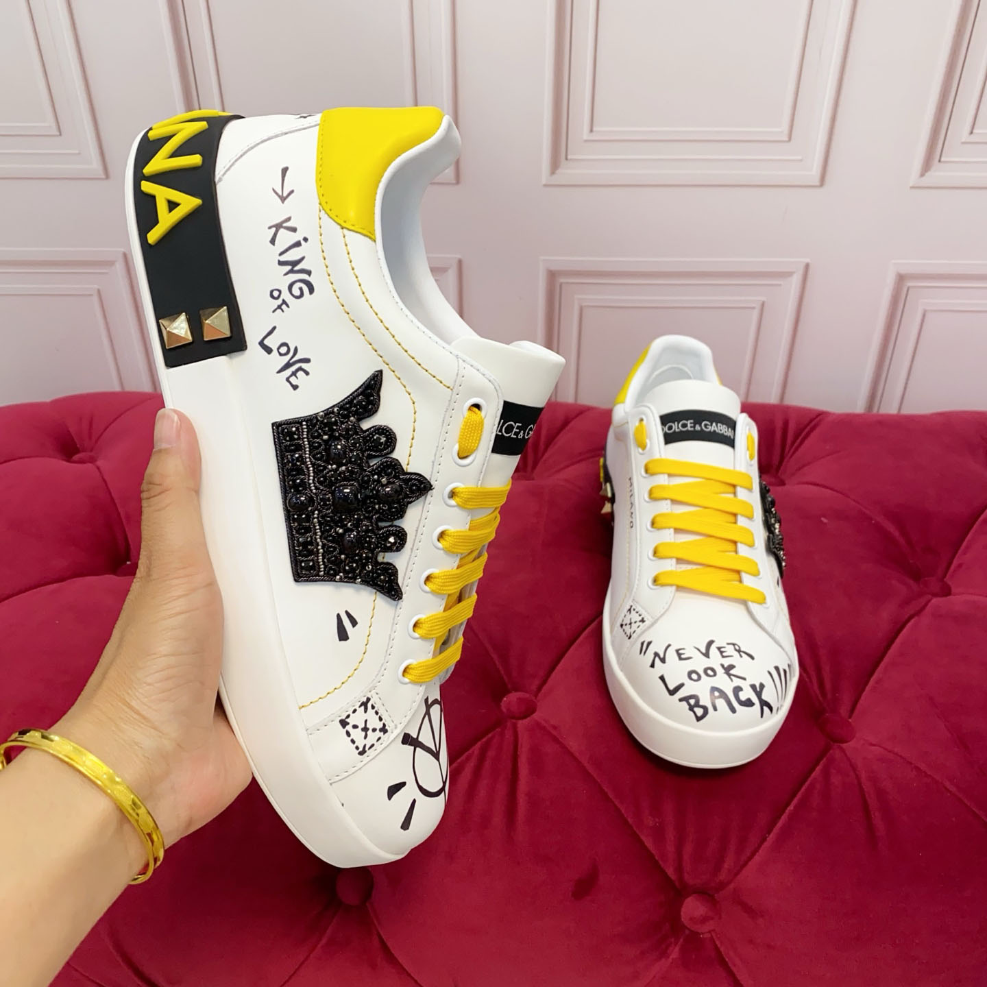 Dolce & Gabbana Portofino Nappa Calfskin Sneakers - DesignerGu