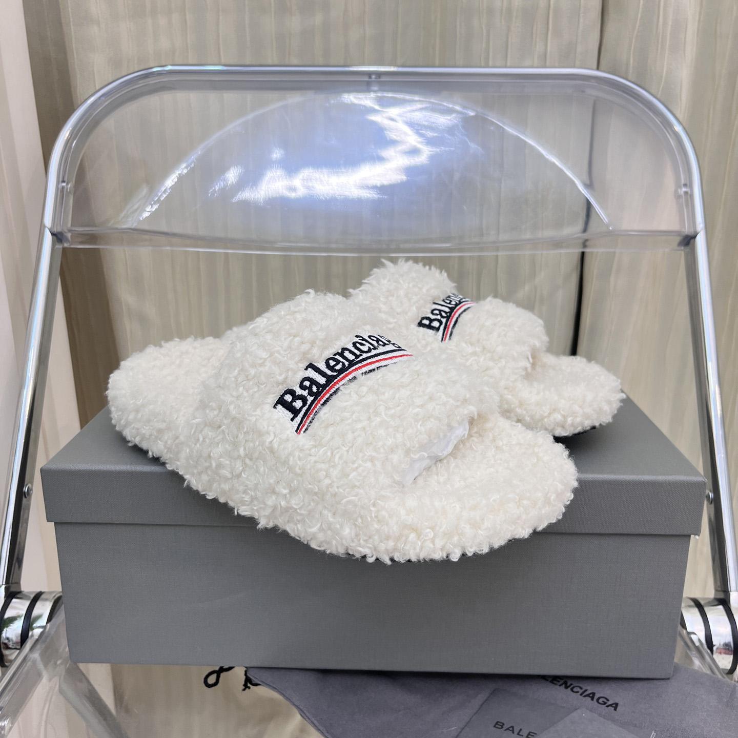 Balenciaga Furry Slide Sandals - DesignerGu