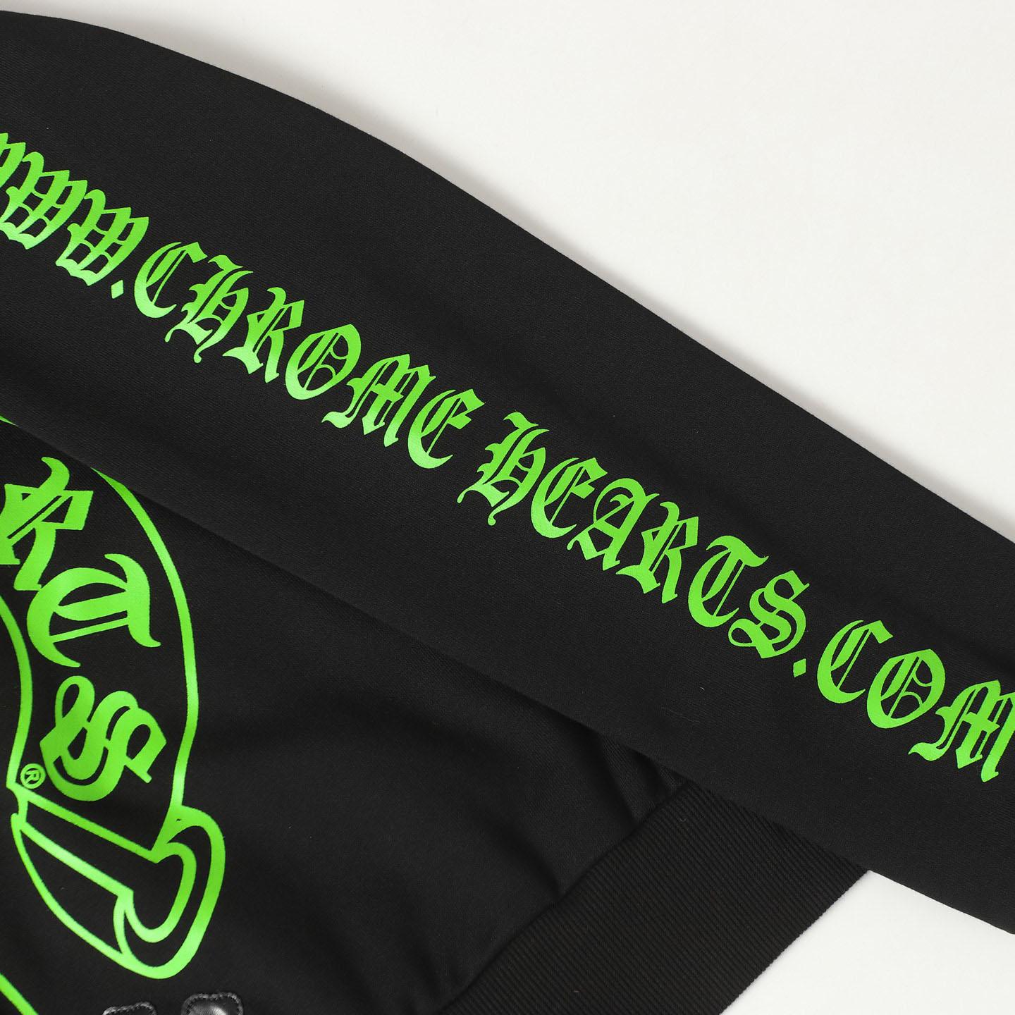 Chrome Hearts Green Leather Cross Horseshoe Hoodie - DesignerGu