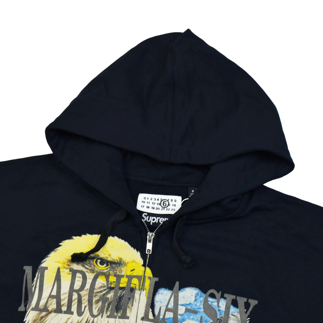 Supreme x MM6 Maison Margiela Eagle Zip Up Hooded Sweatshirt 'Black' - DesignerGu