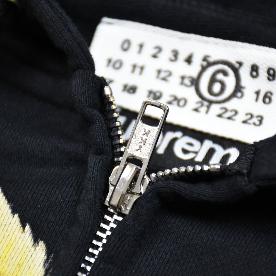 Supreme x MM6 Maison Margiela Eagle Zip Up Hooded Sweatshirt 'Black' - DesignerGu