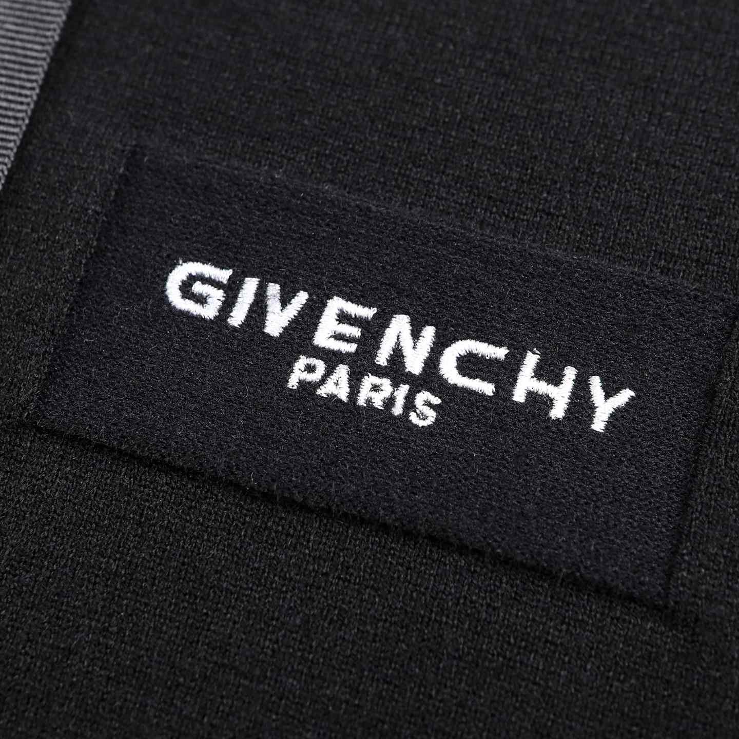 Givenchy Hoodie In wool And Cashmere Embroidered Givenchy Paris - DesignerGu