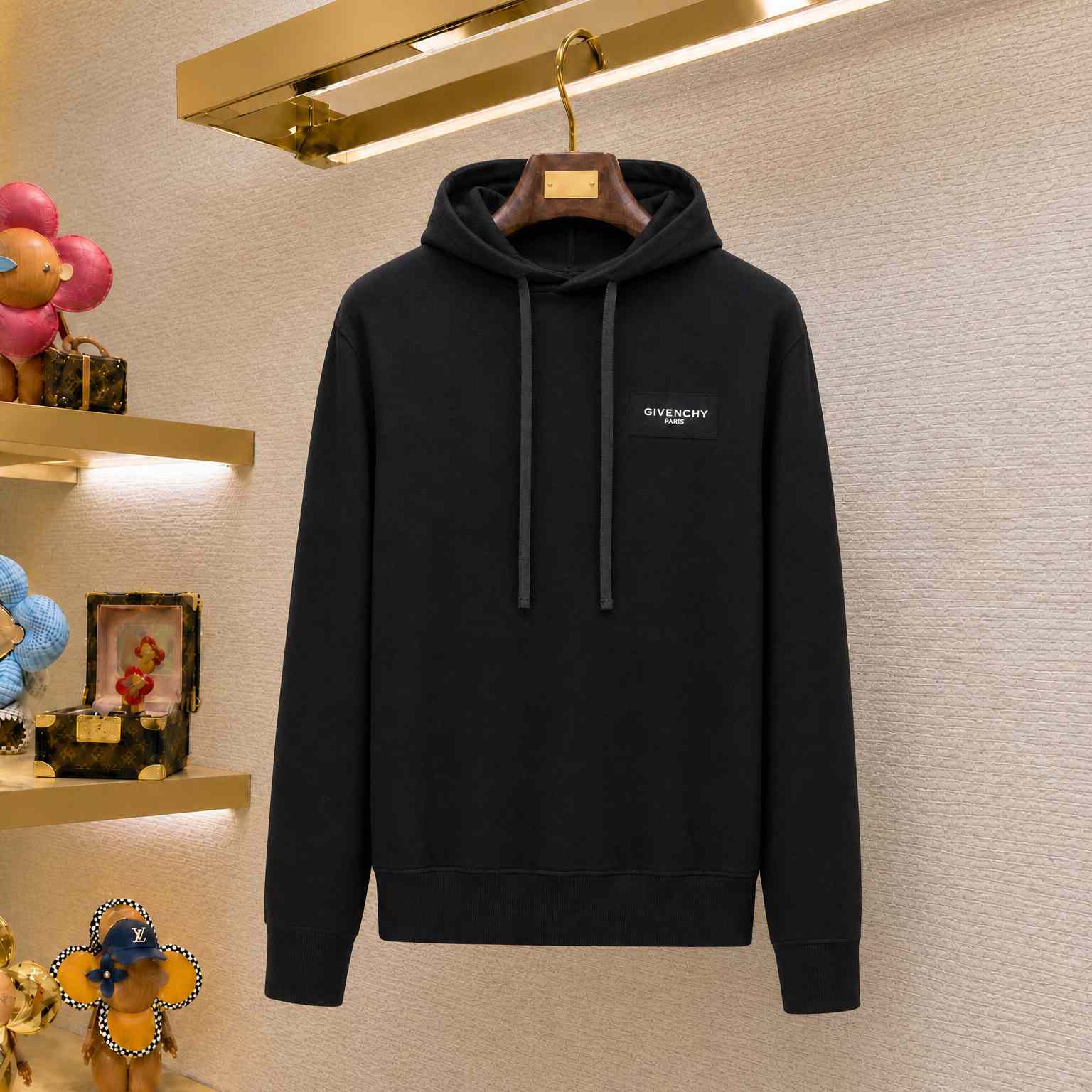 Givenchy Hoodie In wool And Cashmere Embroidered Givenchy Paris - DesignerGu
