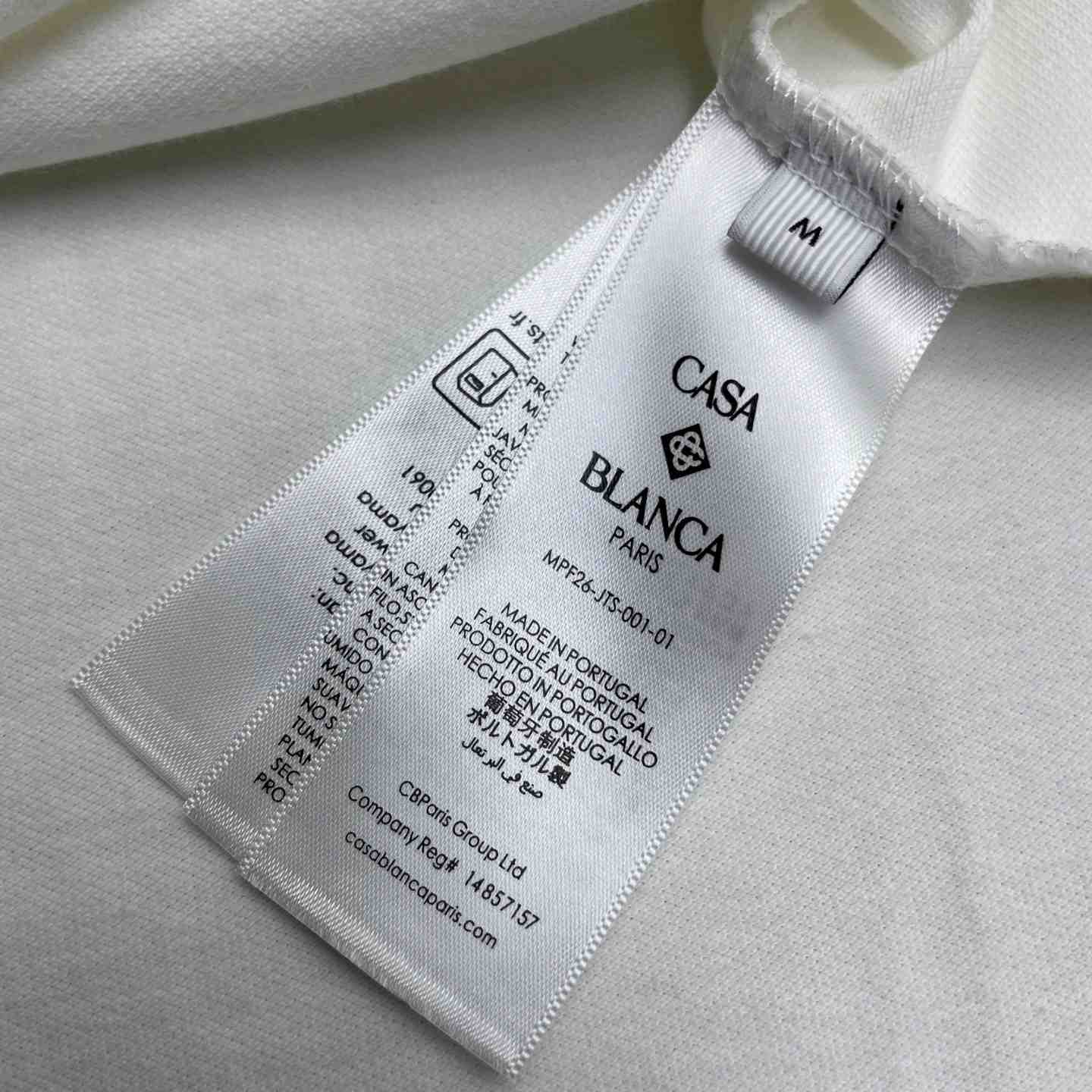 Casablanca White Laurel Pique Short Sleeve Polo Shirt C1172 - DesignerGu
