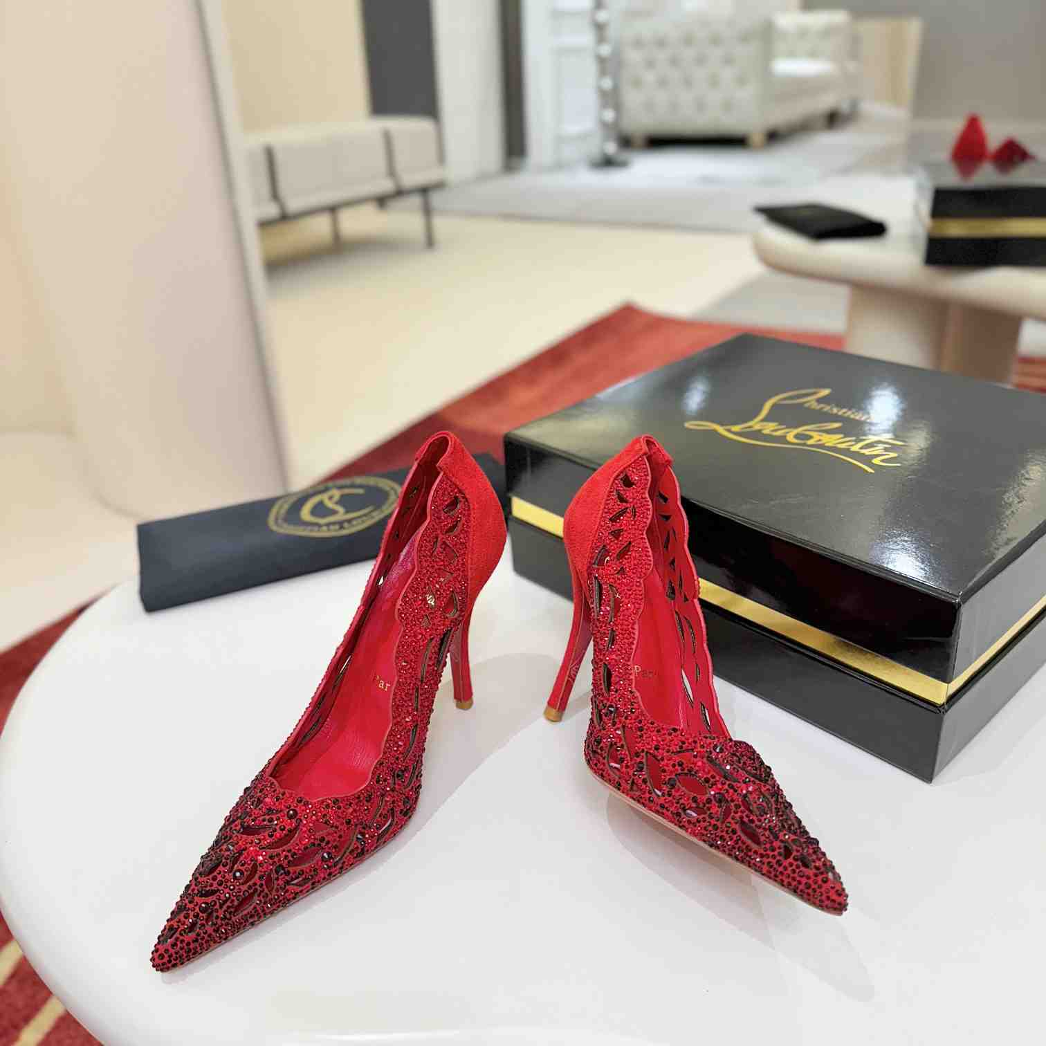 Christian Louboutin Lasera Strass Pump 100 mm  - DesignerGu