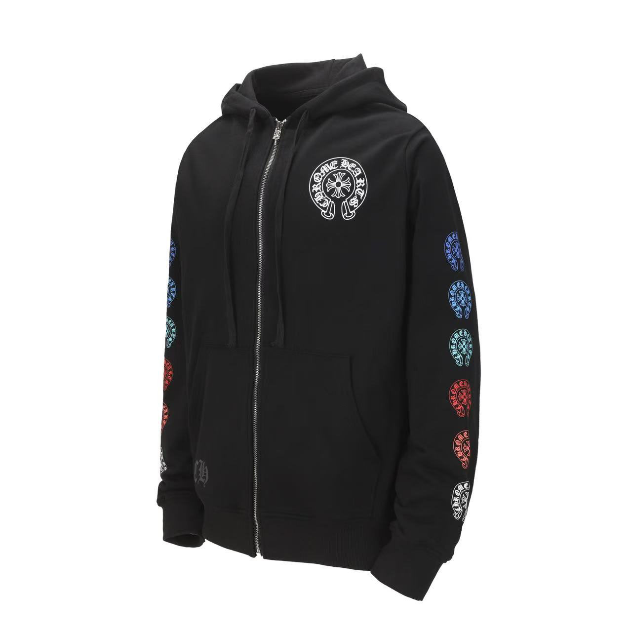 Chrome Hearts Horseshoe Logo Gradient Zip Up Hoodie  'Black' - DesignerGu