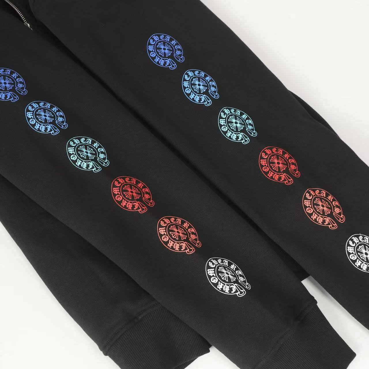 Chrome Hearts Horseshoe Logo Gradient Zip Up Hoodie  'Black' - DesignerGu