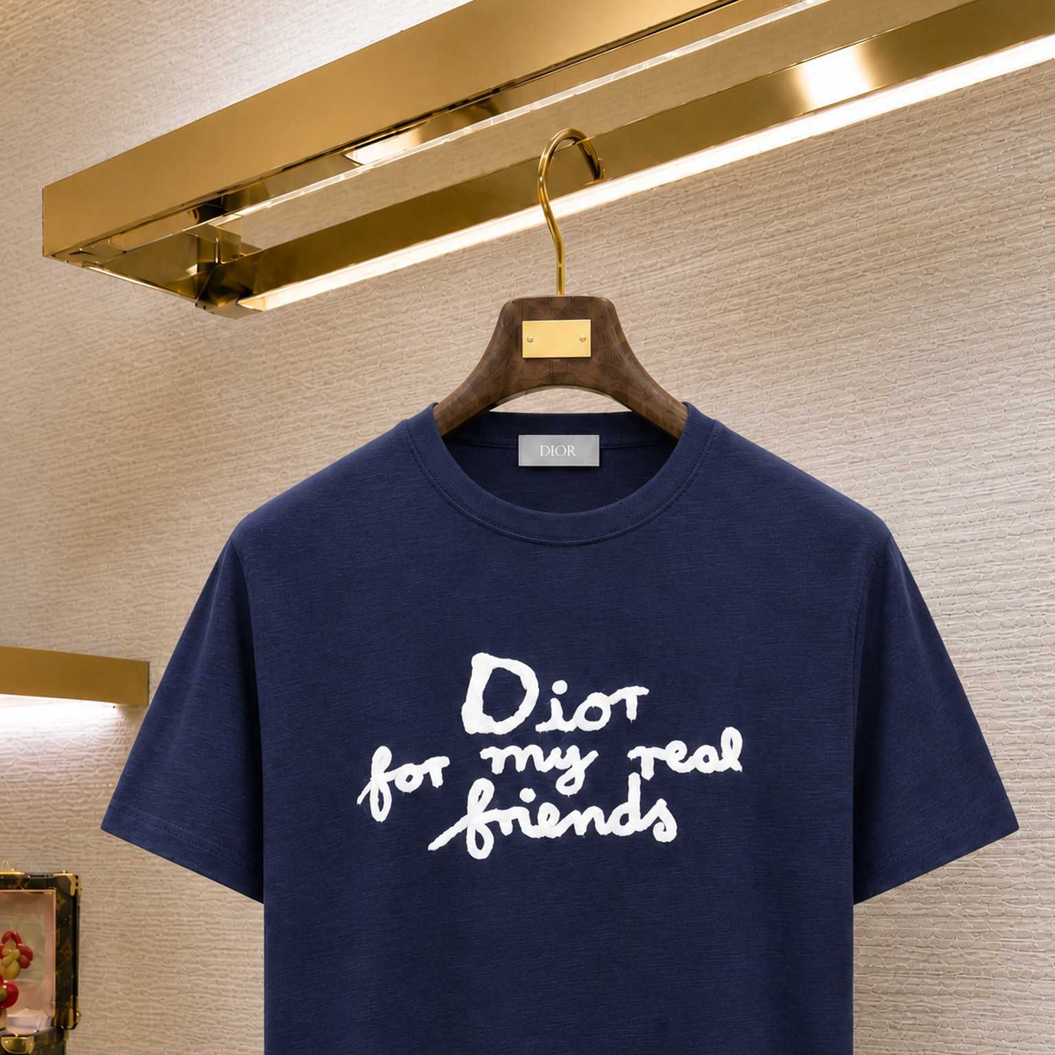 Dior Embroidered Letter Short Sleeve Tee - DesignerGu