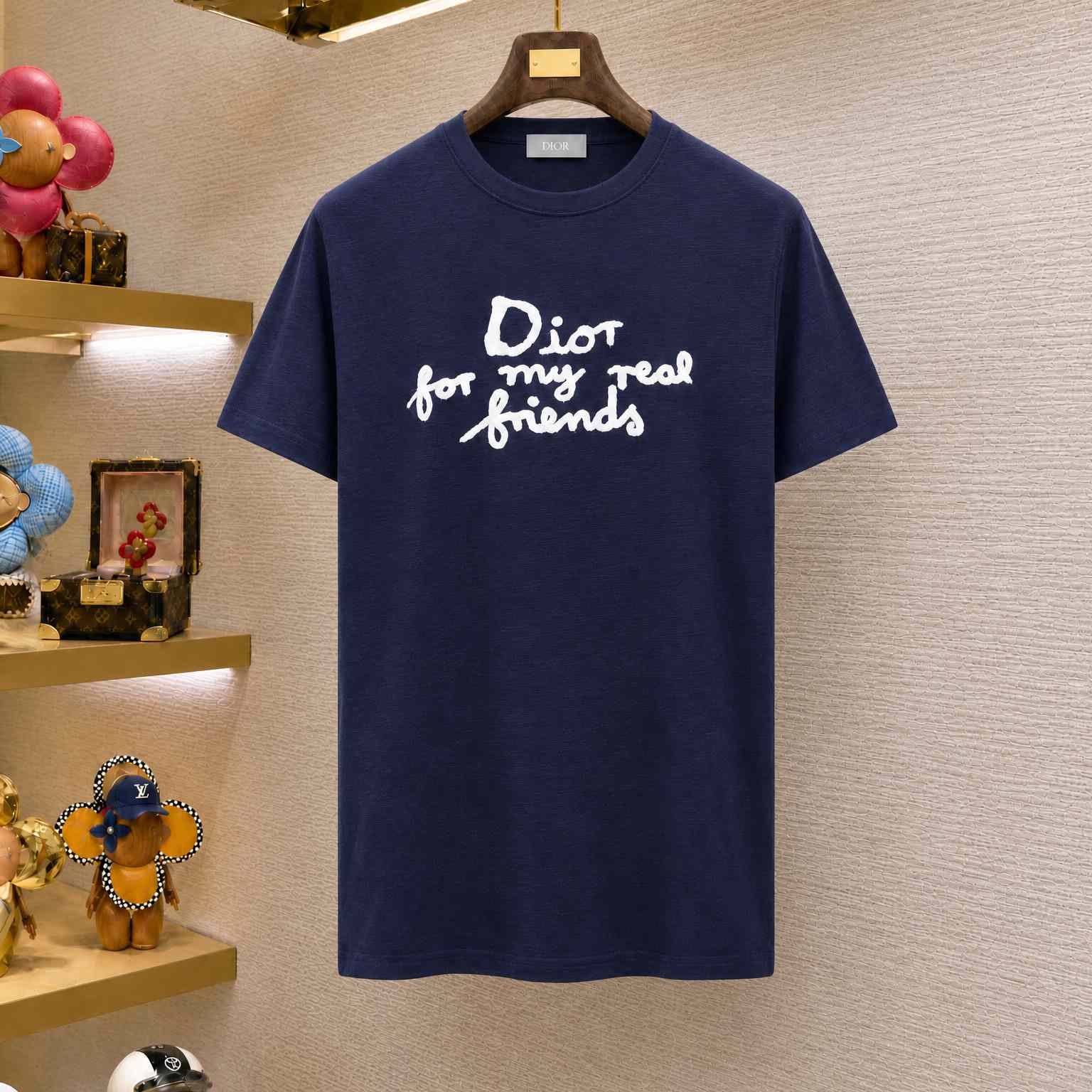 Dior Embroidered Letter Short Sleeve Tee - DesignerGu
