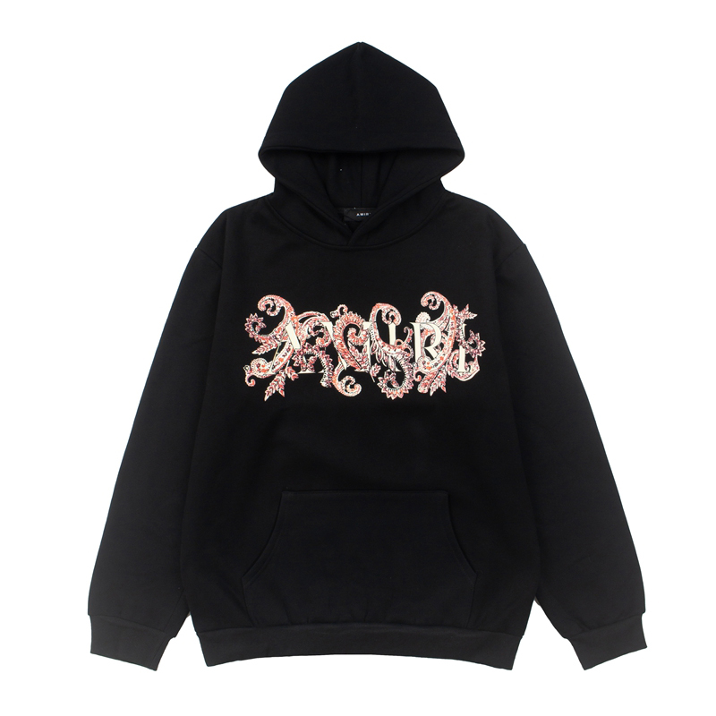 Amiri Paisley Allover Hoodie 'Black/Red' - DesignerGu