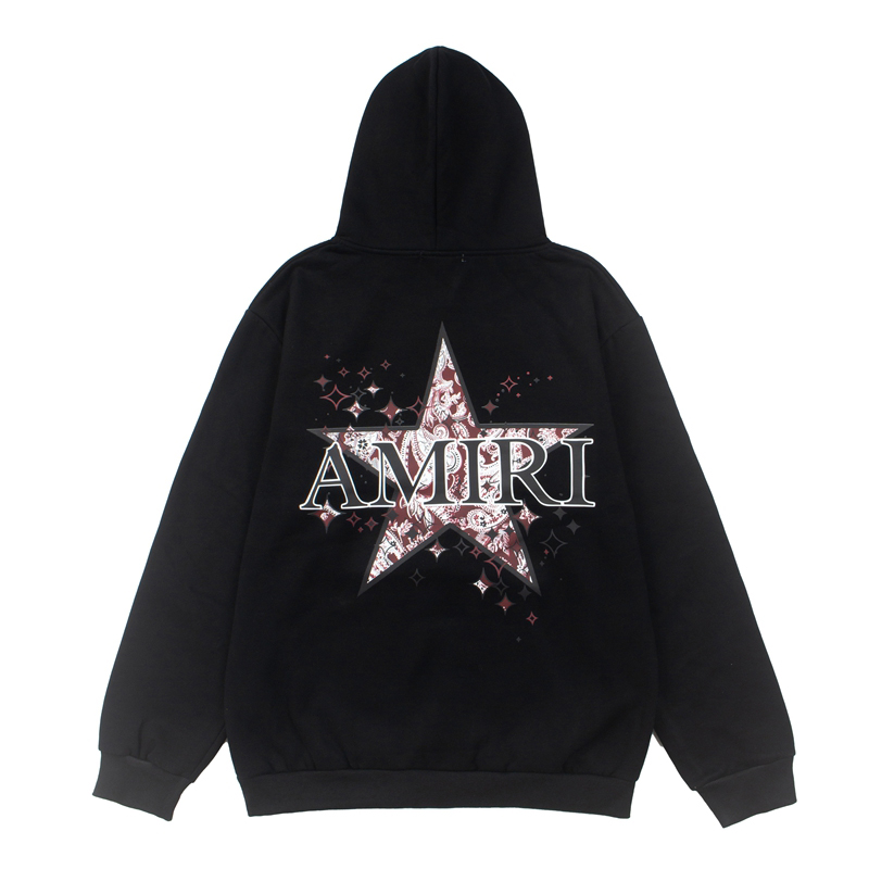 Amiri Paisley Allover Hoodie 'Black/Red' - DesignerGu