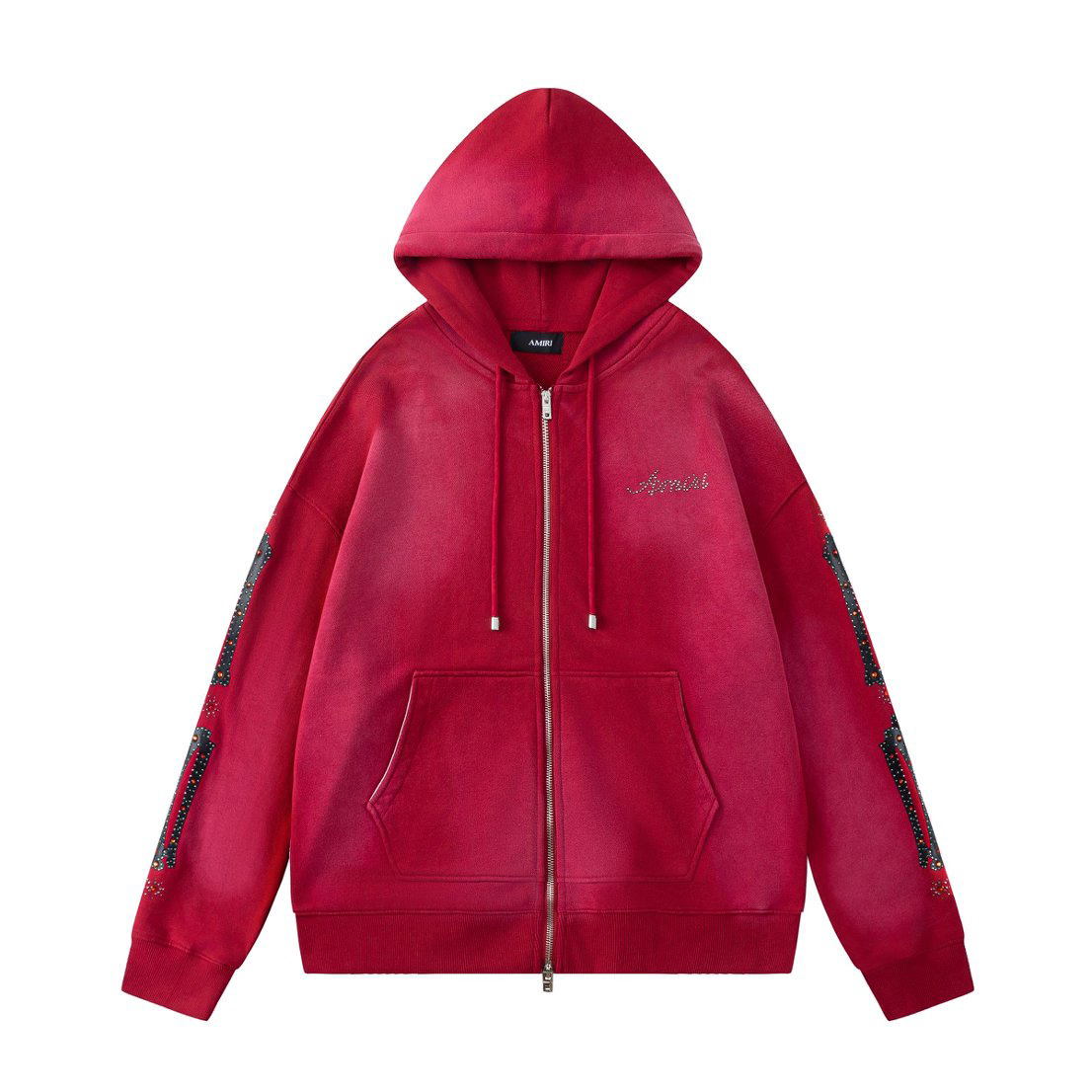 Amiri Studded Zip Up Hoodie - DesignerGu