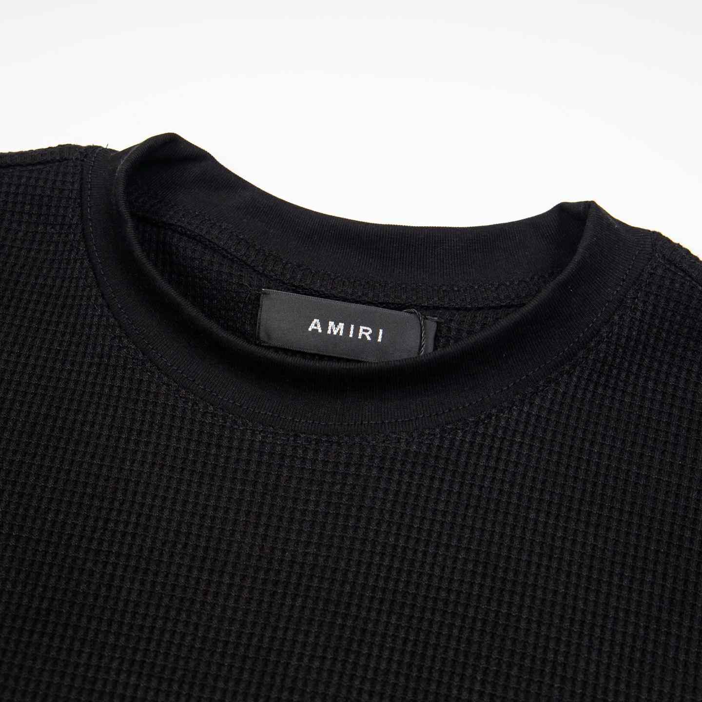 Amiri Bones Logo Embroidered Waffle Knit Cotton T-Shirt - DesignerGu