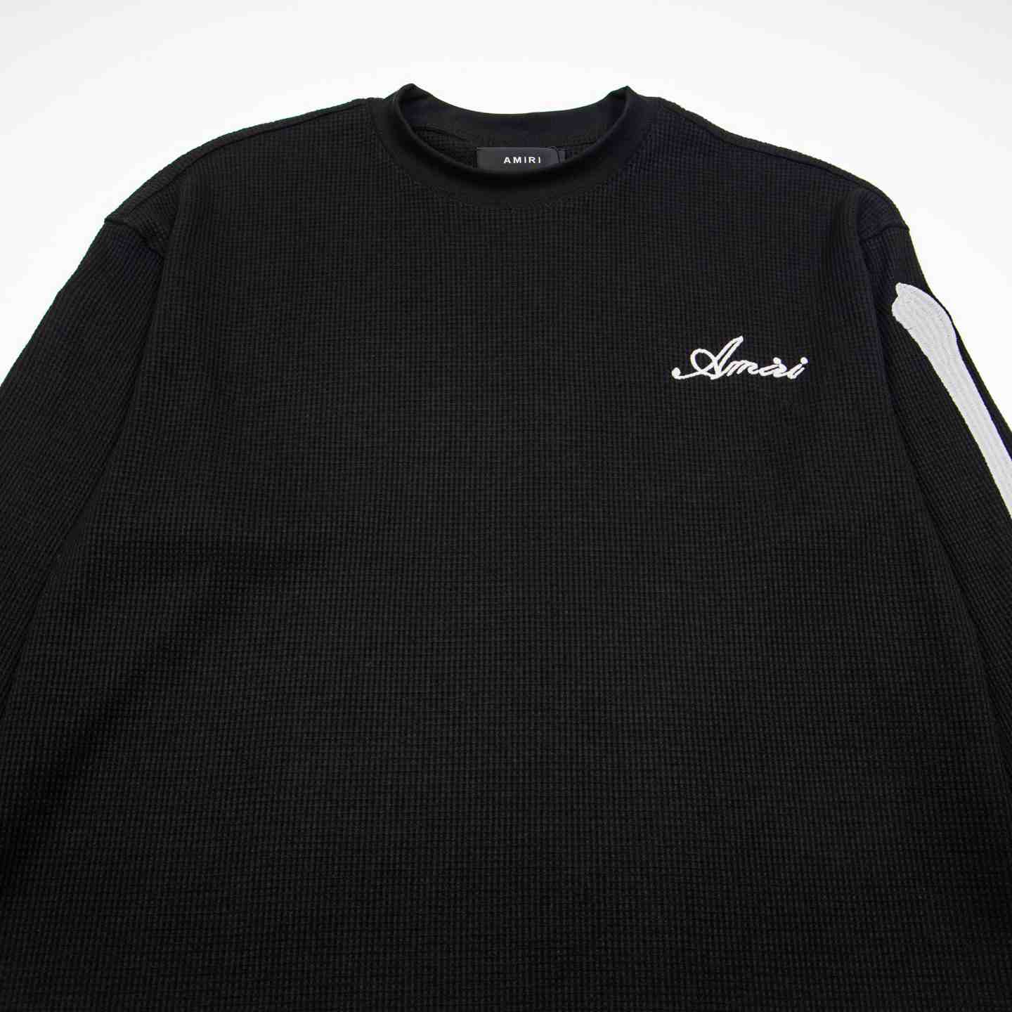 Amiri Bones Logo Embroidered Waffle Knit Cotton T-Shirt - DesignerGu